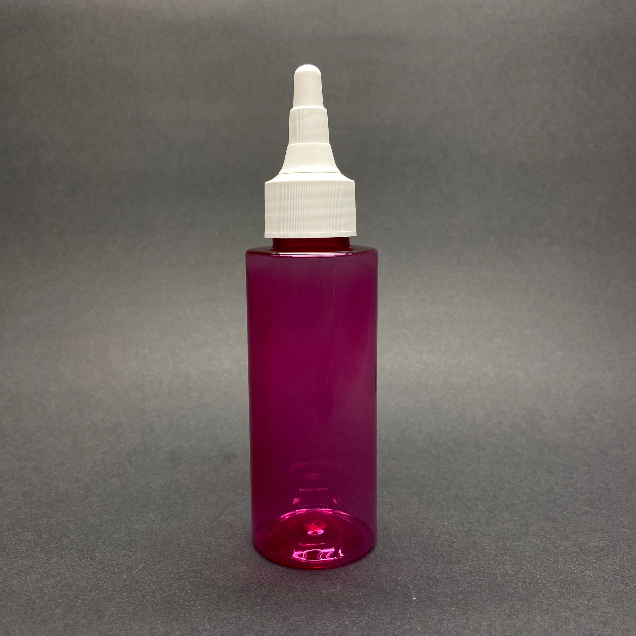 100 Cc Silindir Keskin Küt Model Sert (17 Gr) Pet Şişe - Beyaz Asansör Kapaklı - Ağız Çapı 24 Mm - Pembe