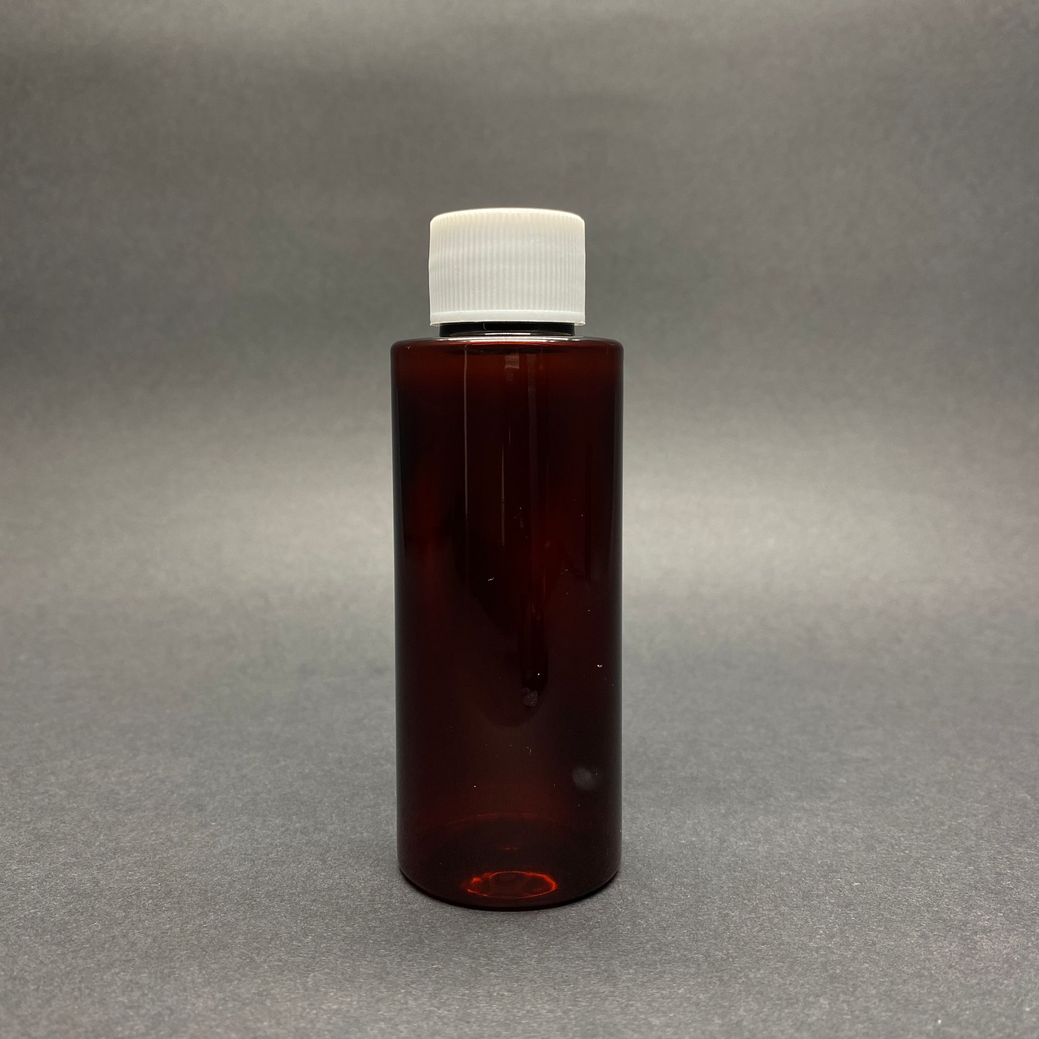 100 Cc Silindir Keskin Küt Model Sert (17 Gr) Pet Şişe - Beyaz Contalı Kapaklı - Ağız Çapı 24 Mm - Amber
