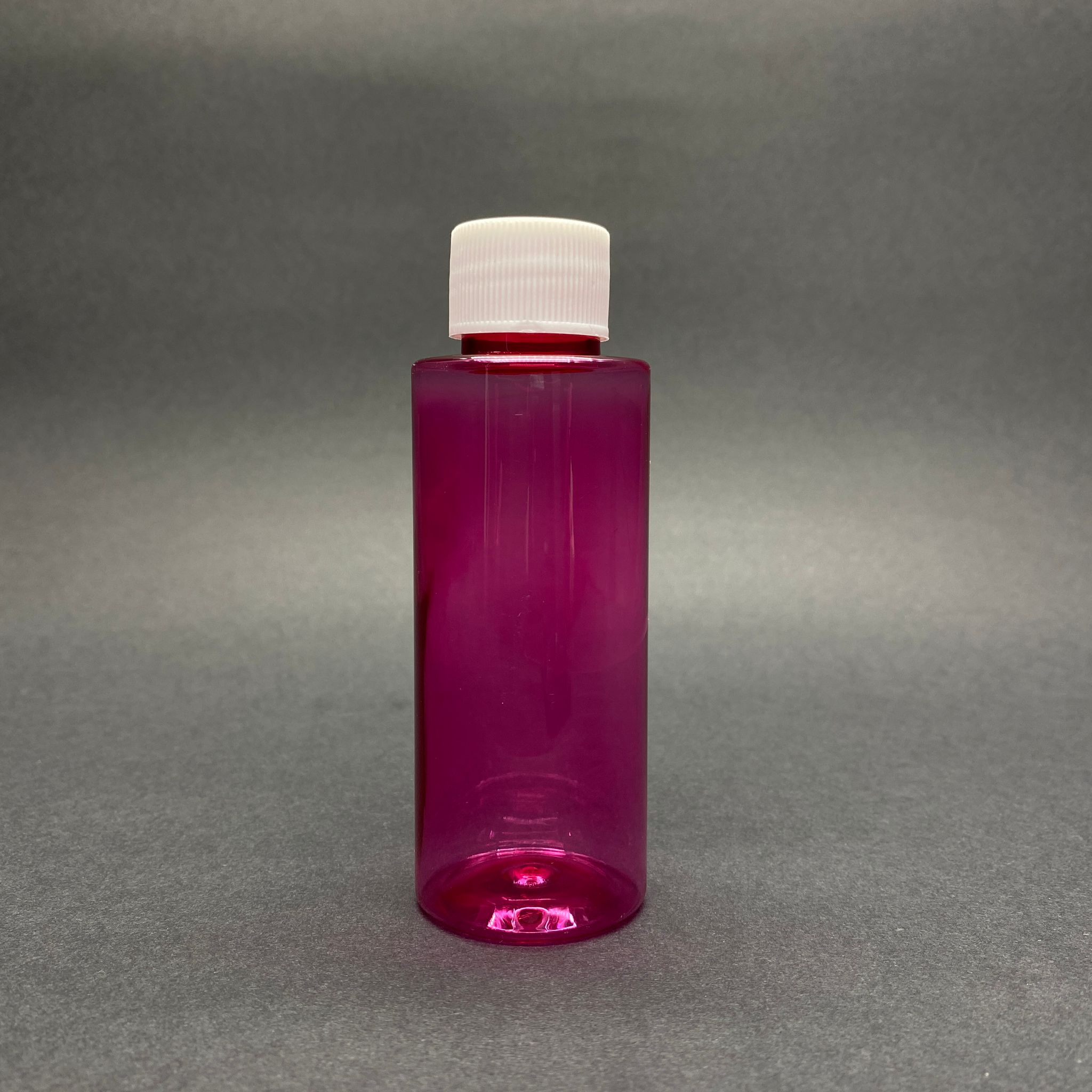 100 Cc Silindir Keskin Küt Model Sert (17 Gr) Pet Şişe - Beyaz Contalı Kapaklı - Ağız Çapı 24 Mm - Pembe