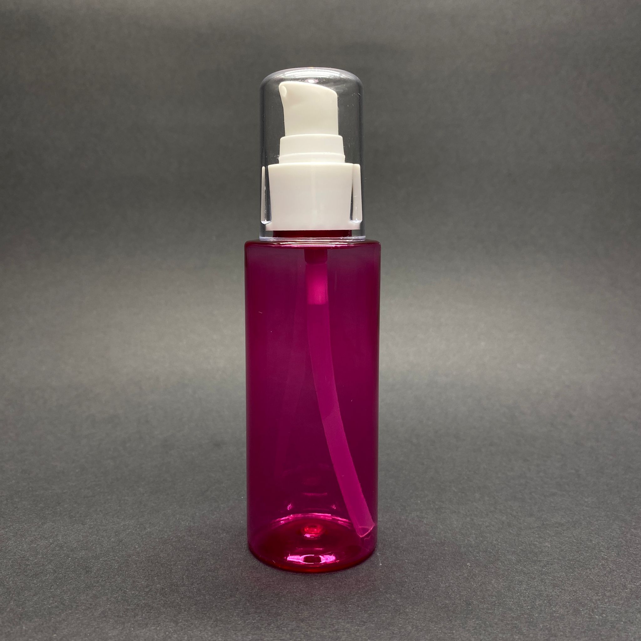 100 Cc Silindir Keskin Küt Model Sert (17 Gr) Pet Şişe - Beyaz Losyon Pompalı - Jel, Peelıng, Serum, Güneş Kremi Gibi Yoğun Kıvamlı Sıvılar İçin- Ağız Çapı 24 Mm - Pembe
