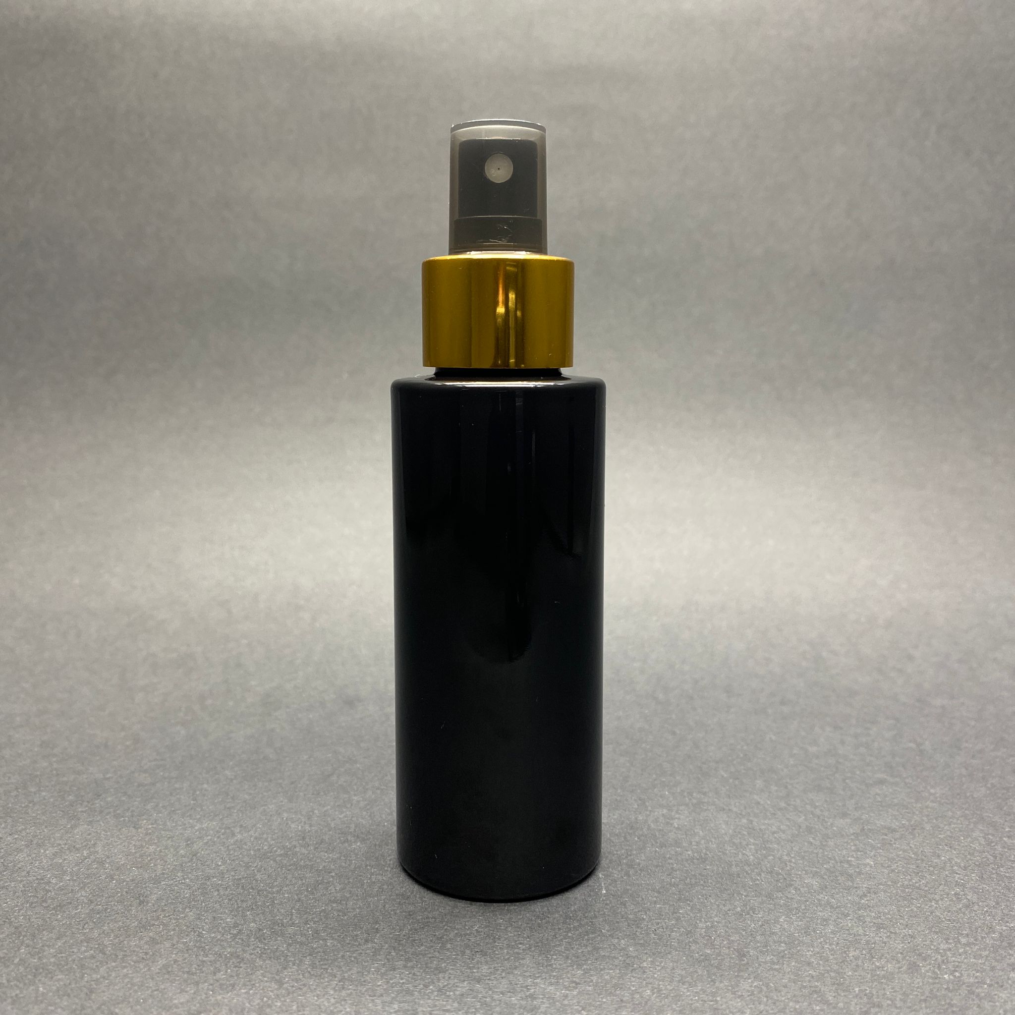 100 Cc Silindir Keskin Küt Model Sert (17 Gr) Pet Şişe - Gold Spreyli - Ağız Çapı 24 Mm - Siyah