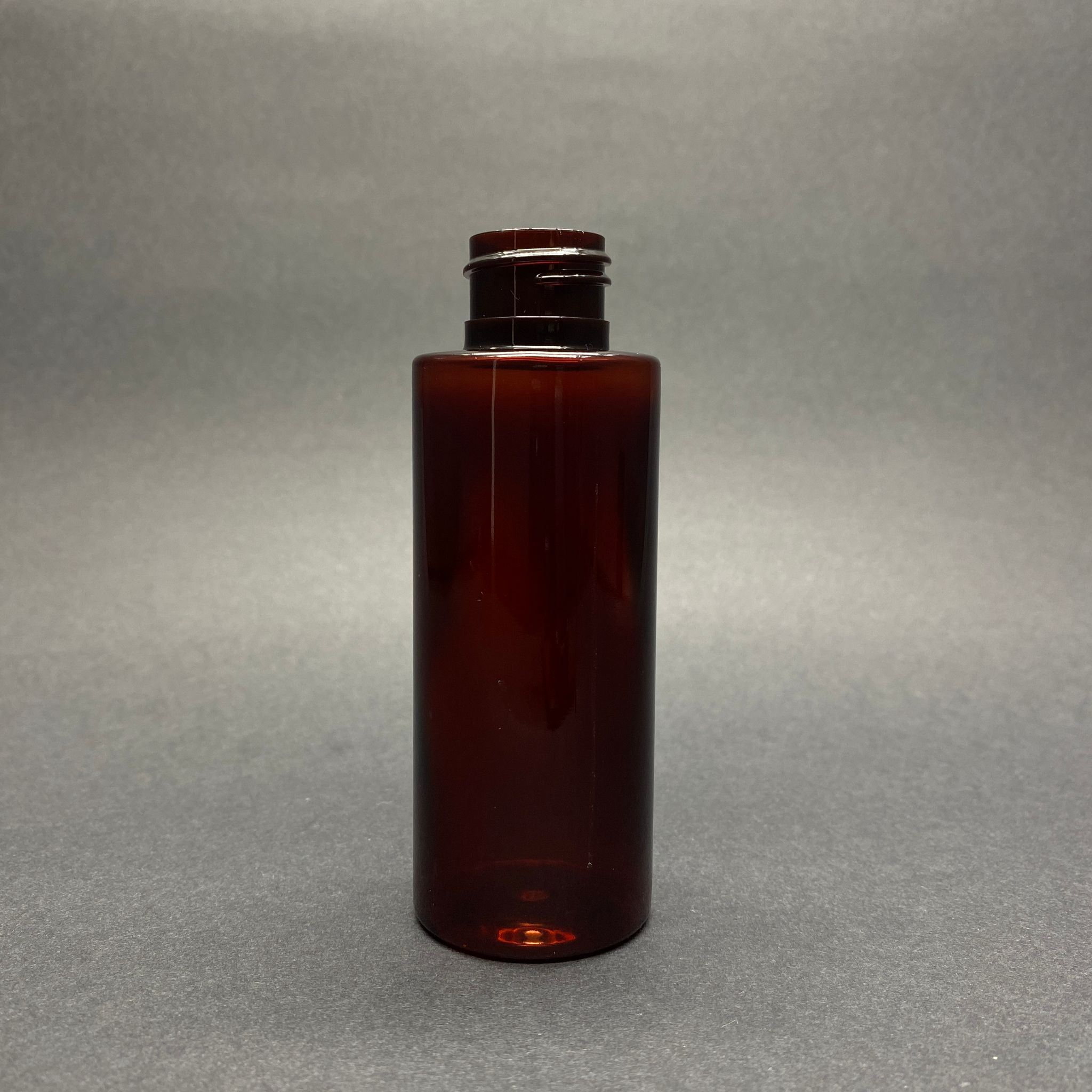 100 Cc Silindir Keskin Küt Model Sert (17 Gr) Pet Şişe - Kapaksız - Ağız Çapı 24 Mm - Amber