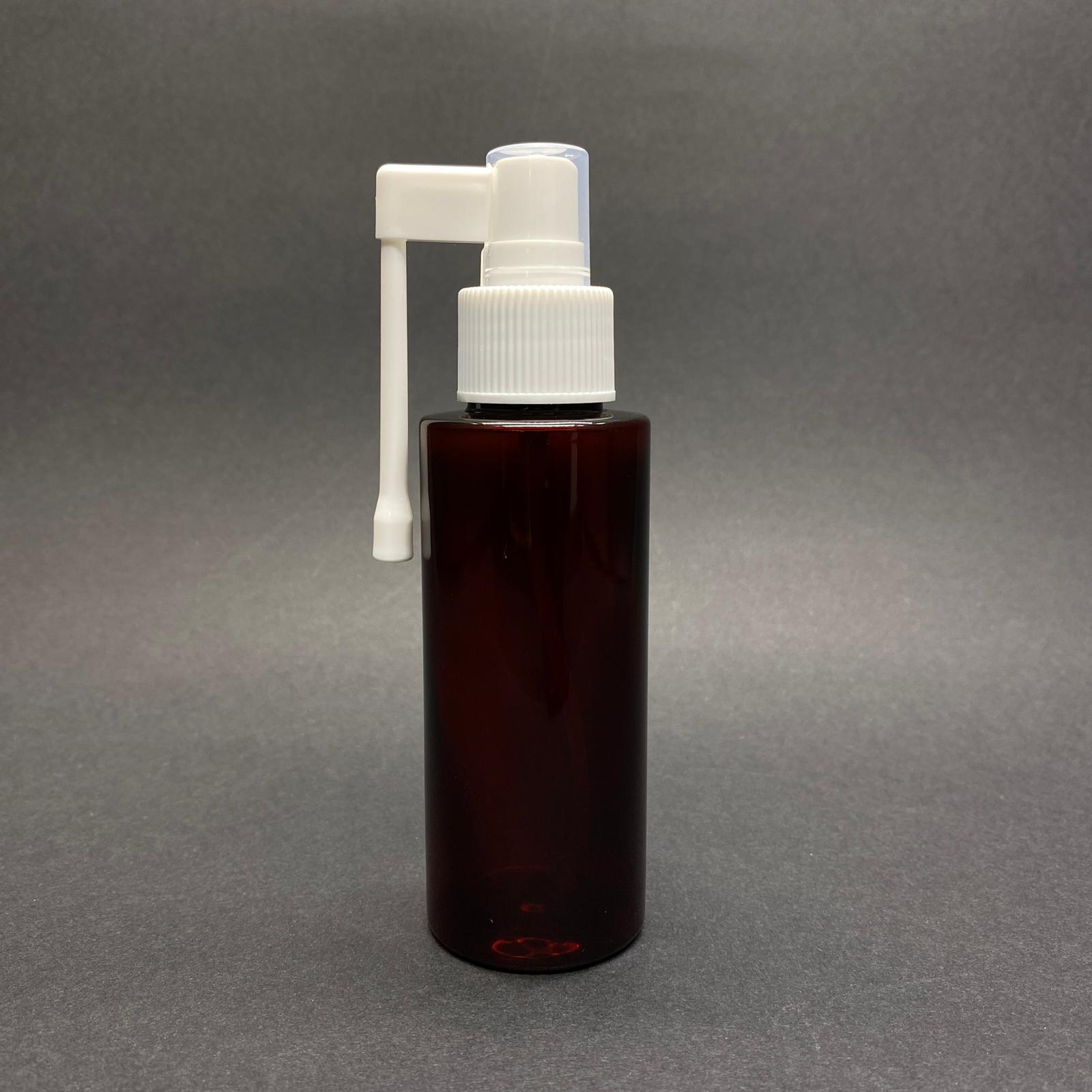 100 Cc Silindir Küt Boyunlu Pet Şişe Kalın (17 Gr)  - Oral Boğaz  Spreyli - Ağız Çapı 24 Mm - Amber