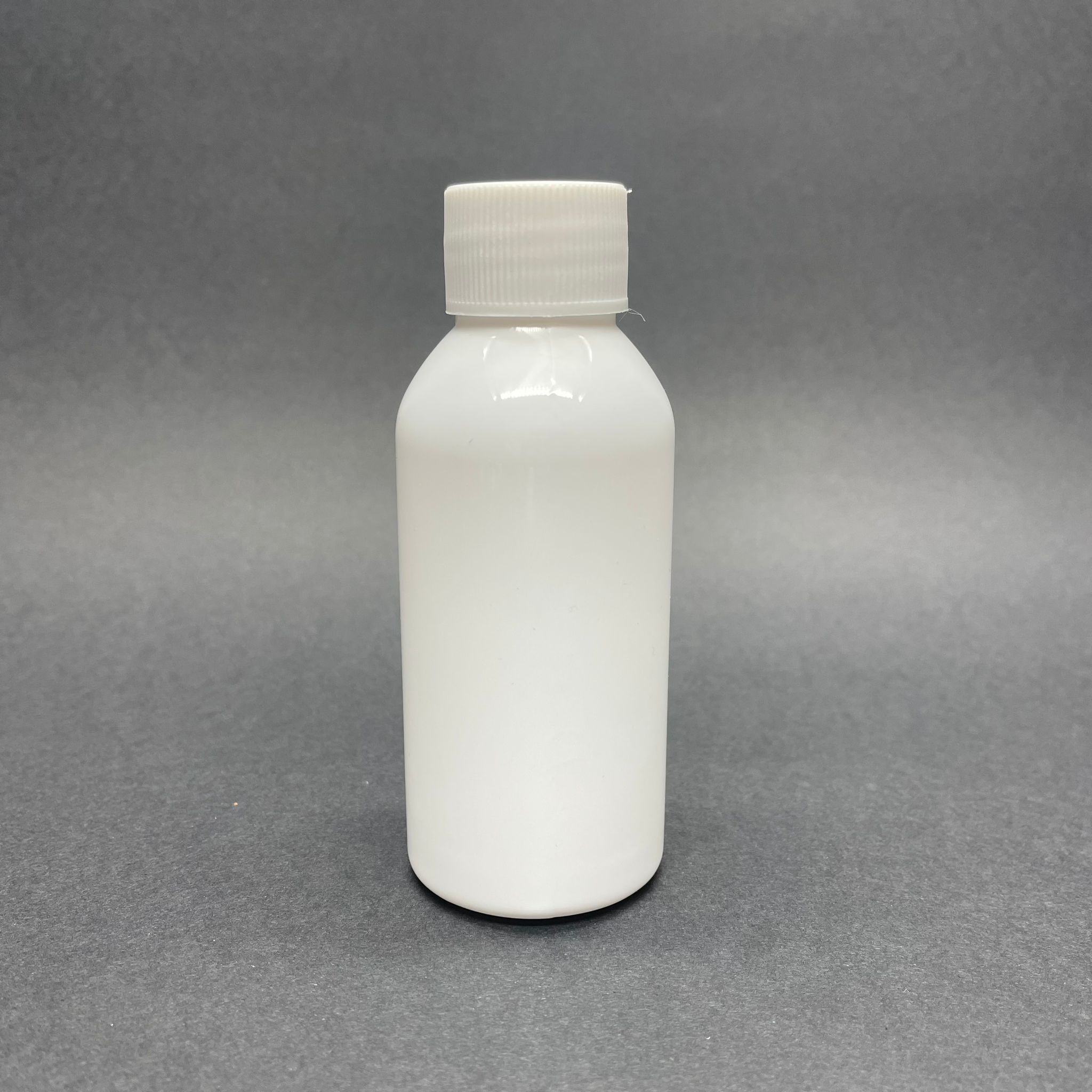 100 Cc Silindir Model Parlak Sert Şişe - Beyaz Kapaklı - 100 Ml Parlak Beyaz Plastik Şişe