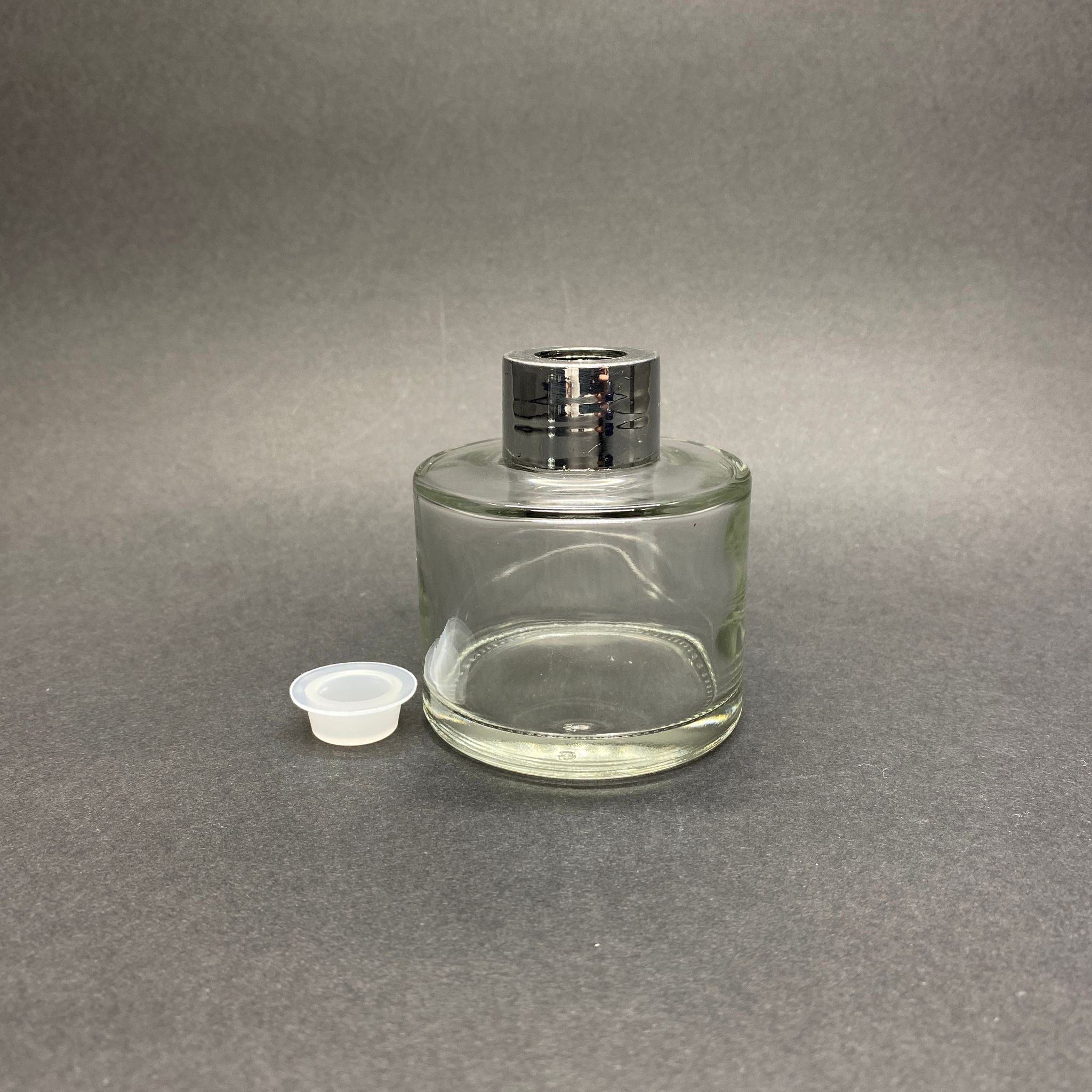 100 Cc Silindir Oval Yuvarlak Model Bambu Cam Bambu Oda Kokusu Şişesi - 100 Ml Bambu Oda Kokusu Şişesi - Difüzör Şişe- Cam Şişe + Gümüş Kapak + Tıpa