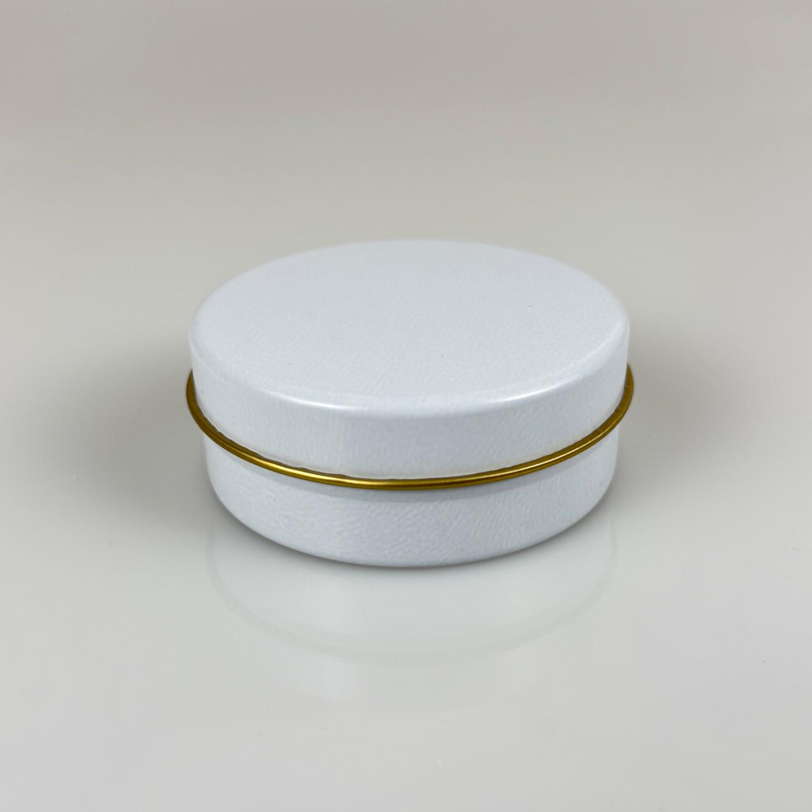 100 Cc Teneke Kutu - Beyaz - Beyaz Kapaklı - Metal Ambalaj - Mum Tenekesi 77 X 28 Mm
