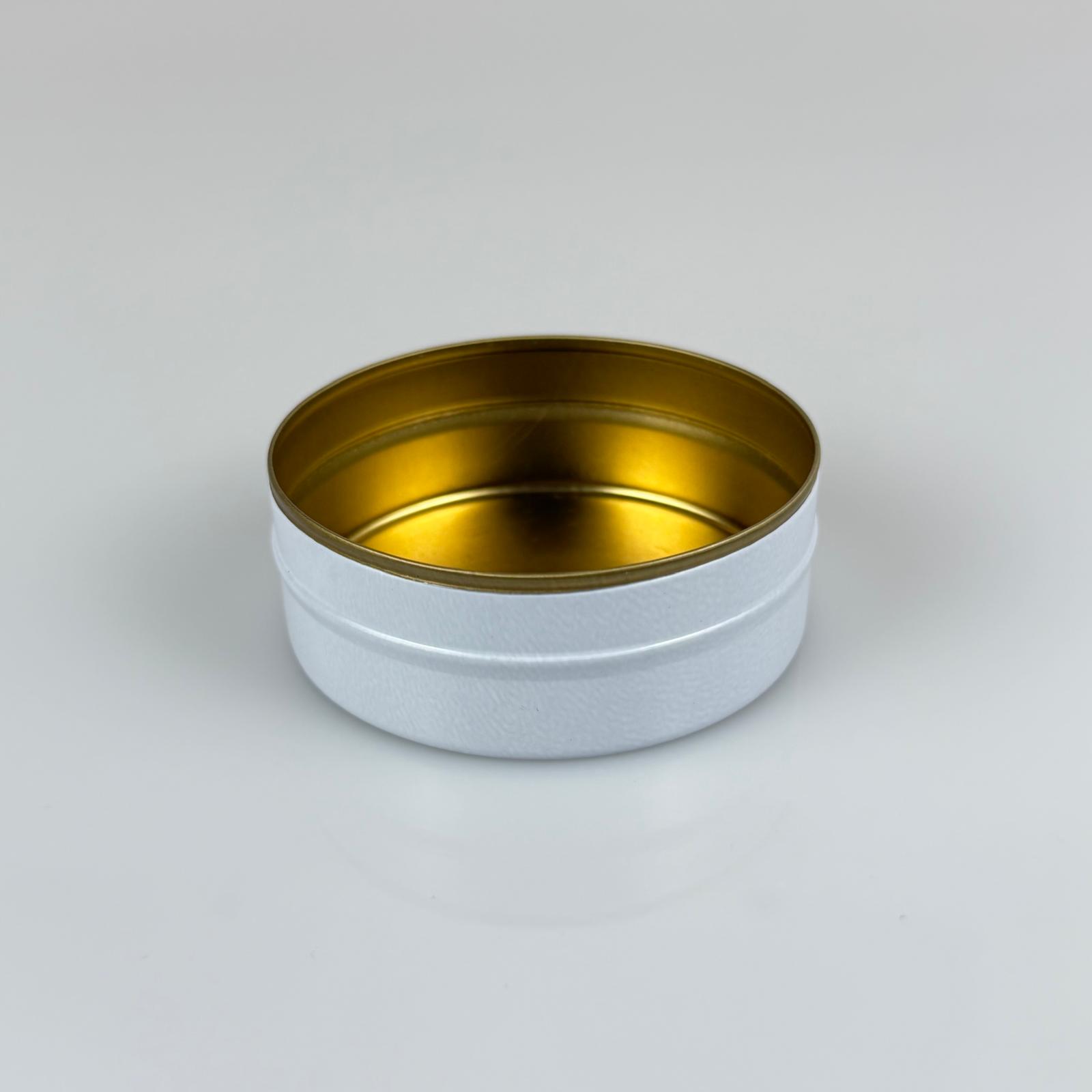 100 Cc Teneke Kutu - Beyaz - Kapaksız - Metal Ambalaj - Mum Tenekesi 74 X 27 Mm