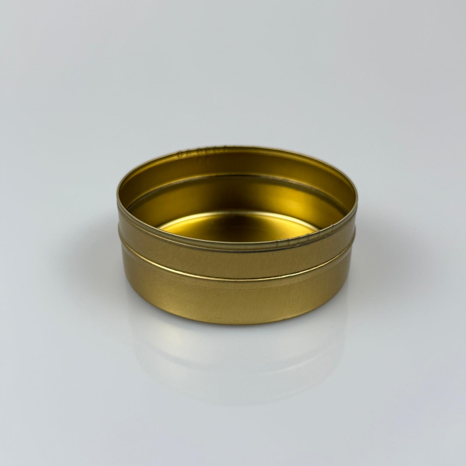 100 Cc Teneke Kutu - Gold - Kapaksız - Metal Ambalaj - Mum Tenekesi 74 X 27 Mm