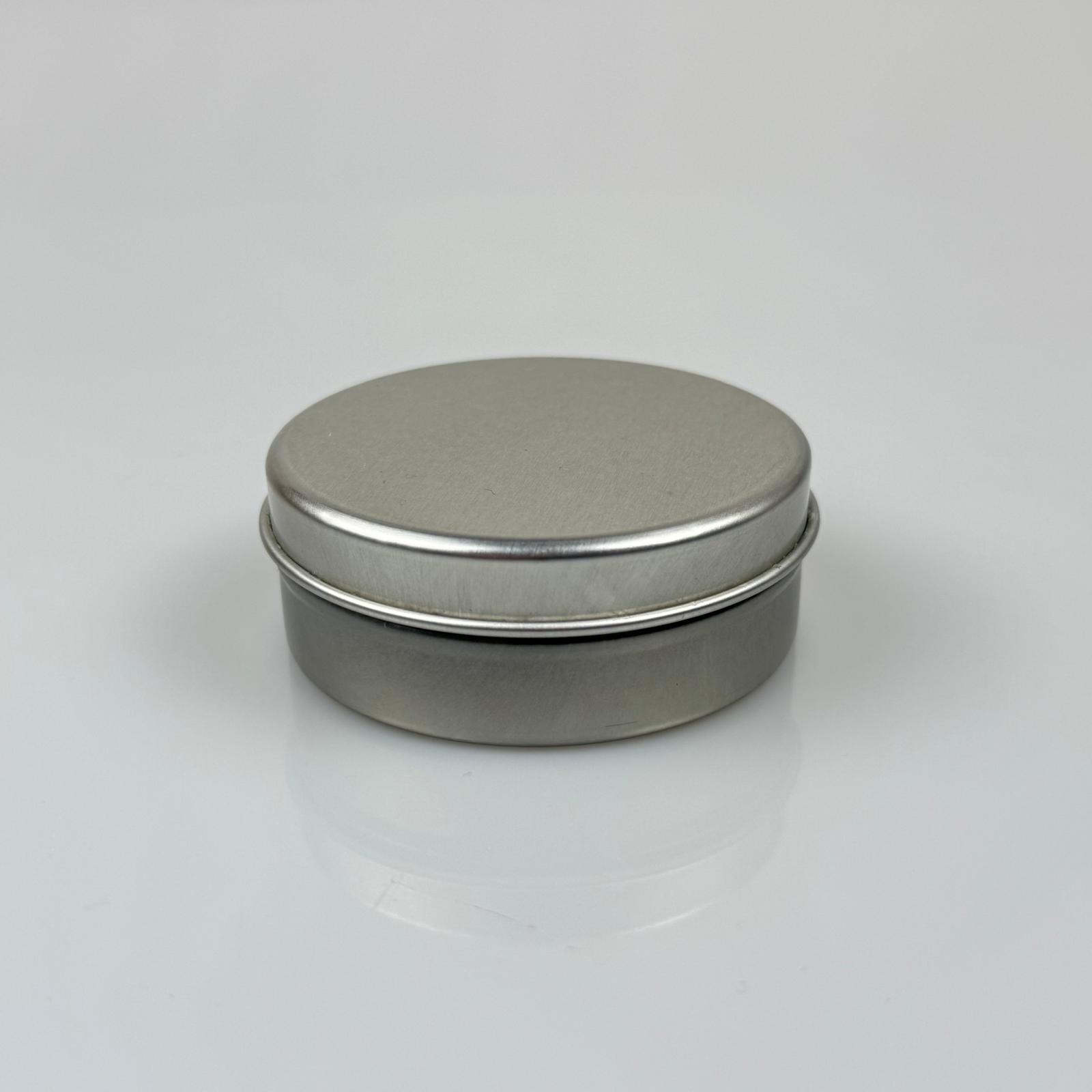 100 Cc Teneke Kutu - Gümüş - Gümüş Kapaklı - Metal Ambalaj - Mum Tenekesi 77 X 28 Mm