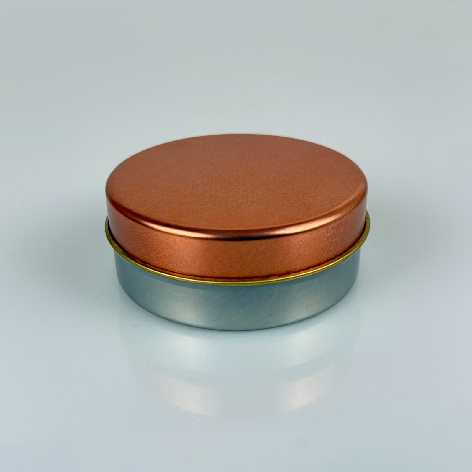 100 Cc Teneke Kutu - Gümüş - Rose Kapaklı - Metal Ambalaj - Mum Tenekesi 77 X 28 Mm