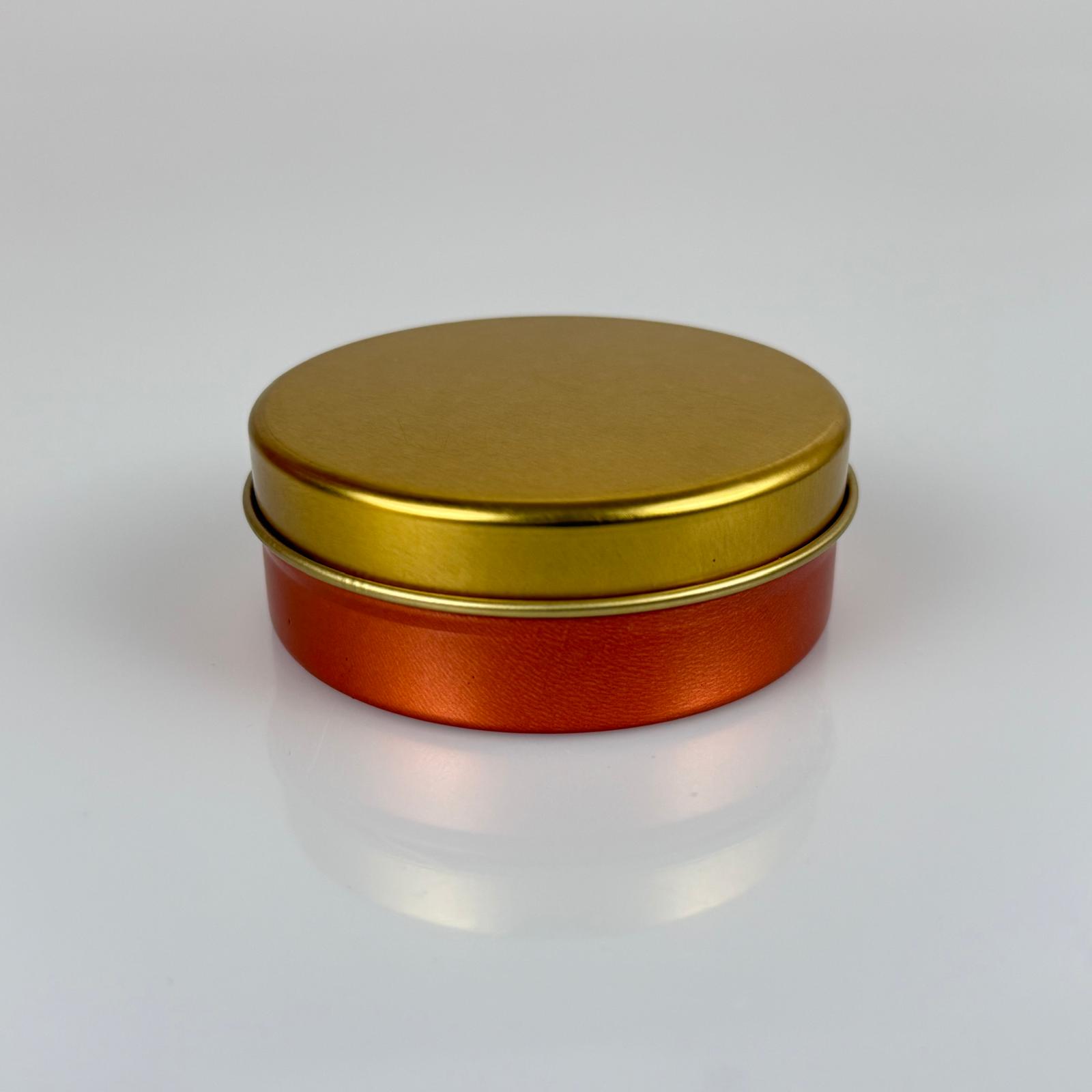 100 Cc Teneke Kutu - Rose - Gold Kapaklı - Metal Ambalaj - Mum Tenekesi 77 X 28 Mm