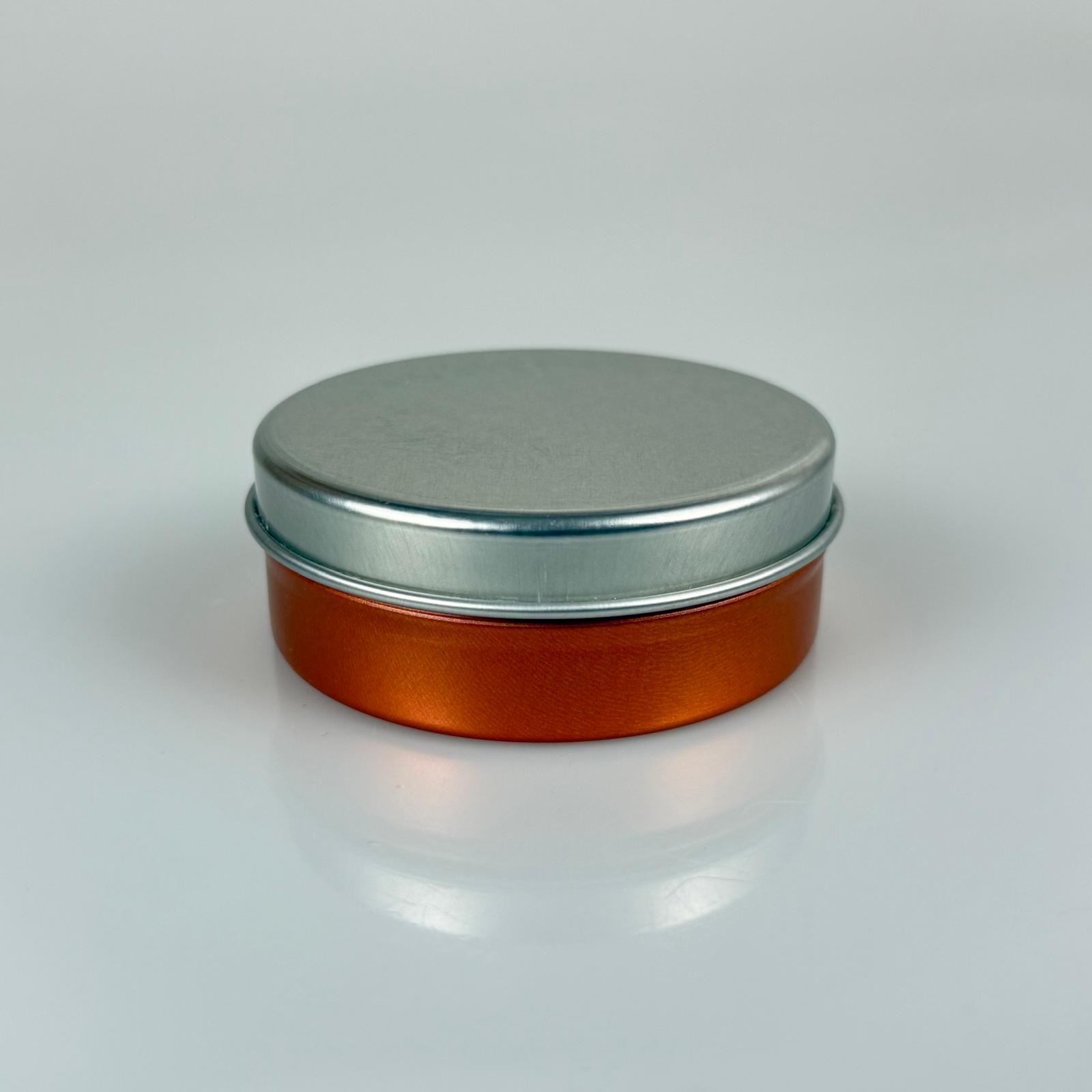 100 Cc Teneke Kutu - Rose - Gümüş Kapaklı - Metal Ambalaj - Mum Tenekesi 77 X 28 Mm