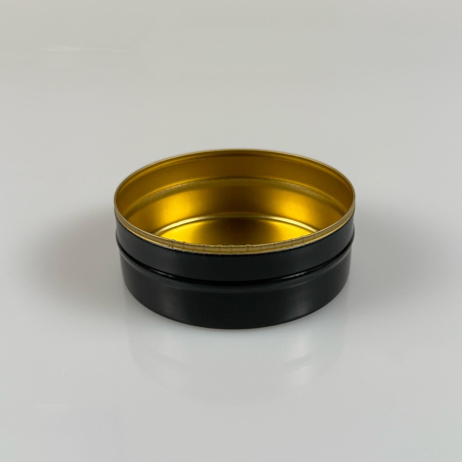 100 Cc Teneke Kutu - Siyah - Kapaksız - Metal Ambalaj - Mum Tenekesi 74 X 27 Mm