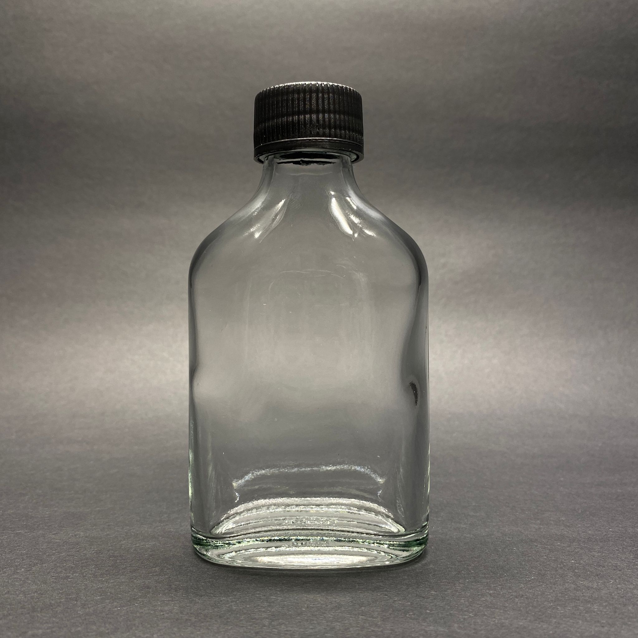 100 Cc Yassı Cam Cold Brew Şişe - Soğuk Kahve Şişesi -  Contalı Siyah Kapaklı - 100 Ml Yassı Cam Şişe