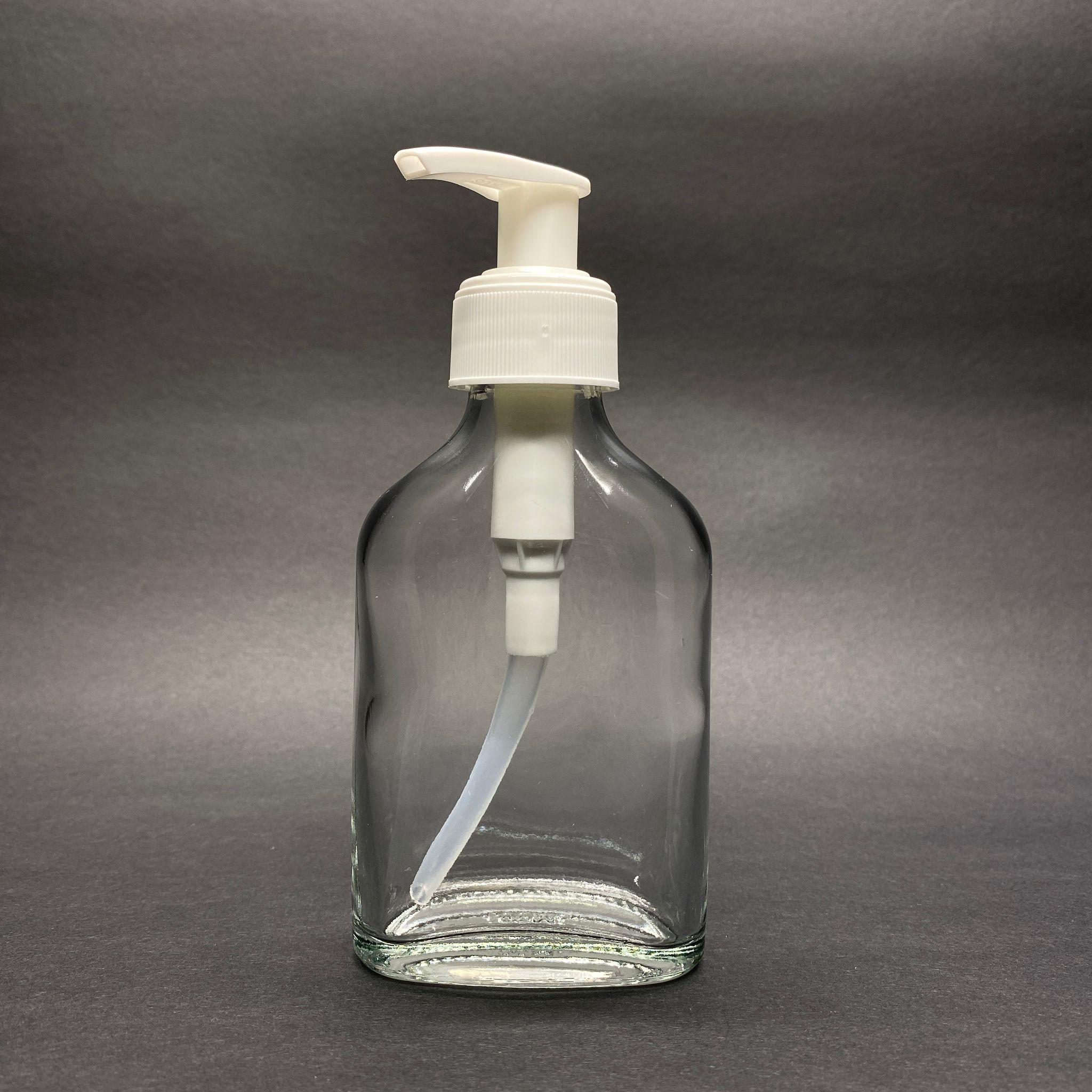 100 Cc Yassı Cam Şişe - Beyaz Pompalı  - 100 Ml Sıvı Sabun Pompalı Yassı Cam Şişe
