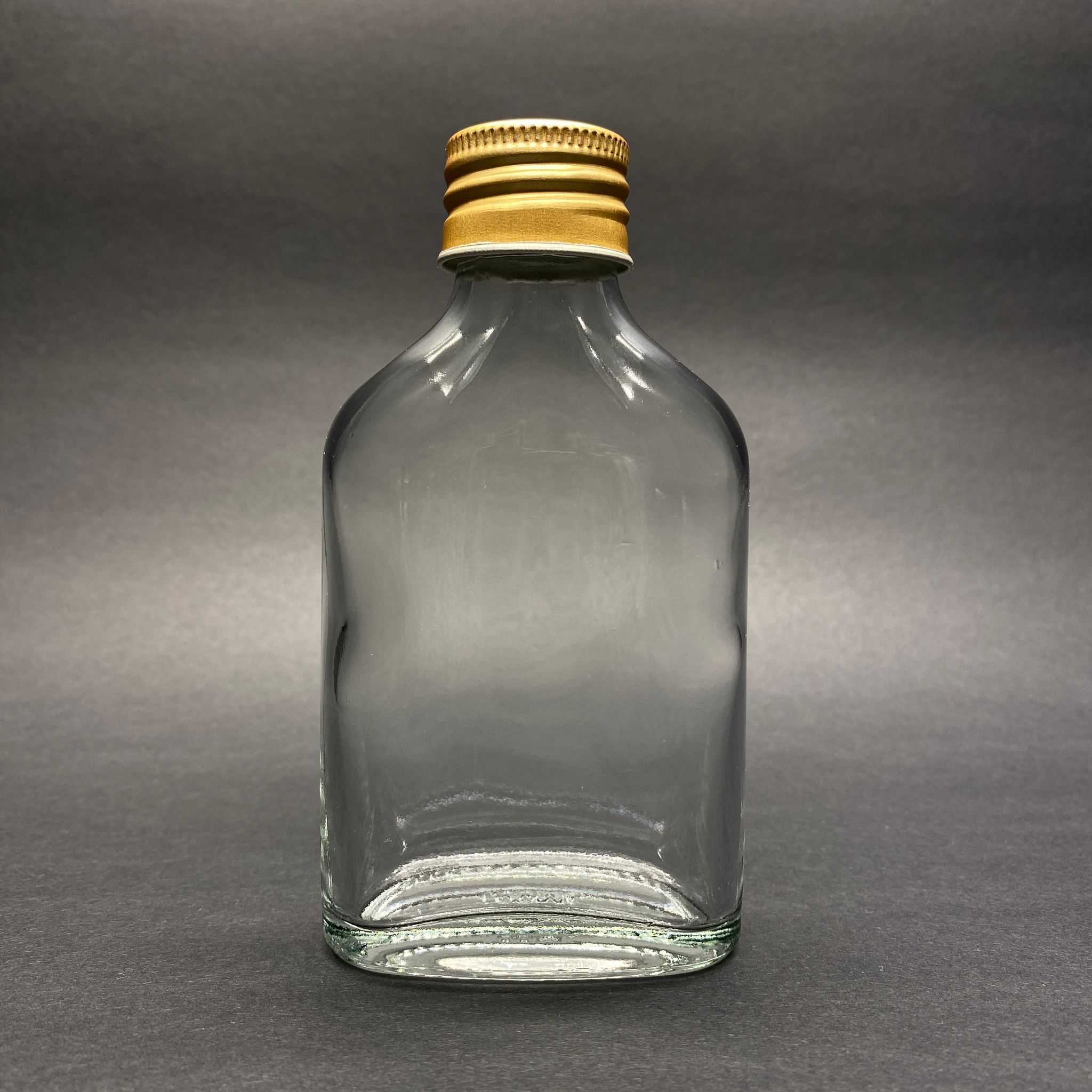 100 Cc Yassı Cam Şişe - Gold Metal Alüminyum Kapaklı - 100 Ml Cam Şişe - Soğuk Kahve İçin Cold Brew Şişesi