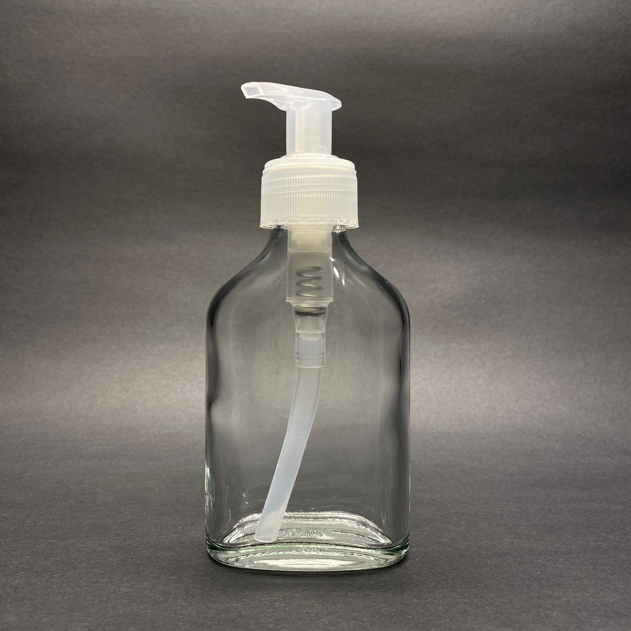 100 Cc Yassı Cam Şişe - Şeffaf Pompalı  - 100 Ml Sıvı Sabun Pompalı Yassı Cam Şişe , Cam Tonik Şişesi