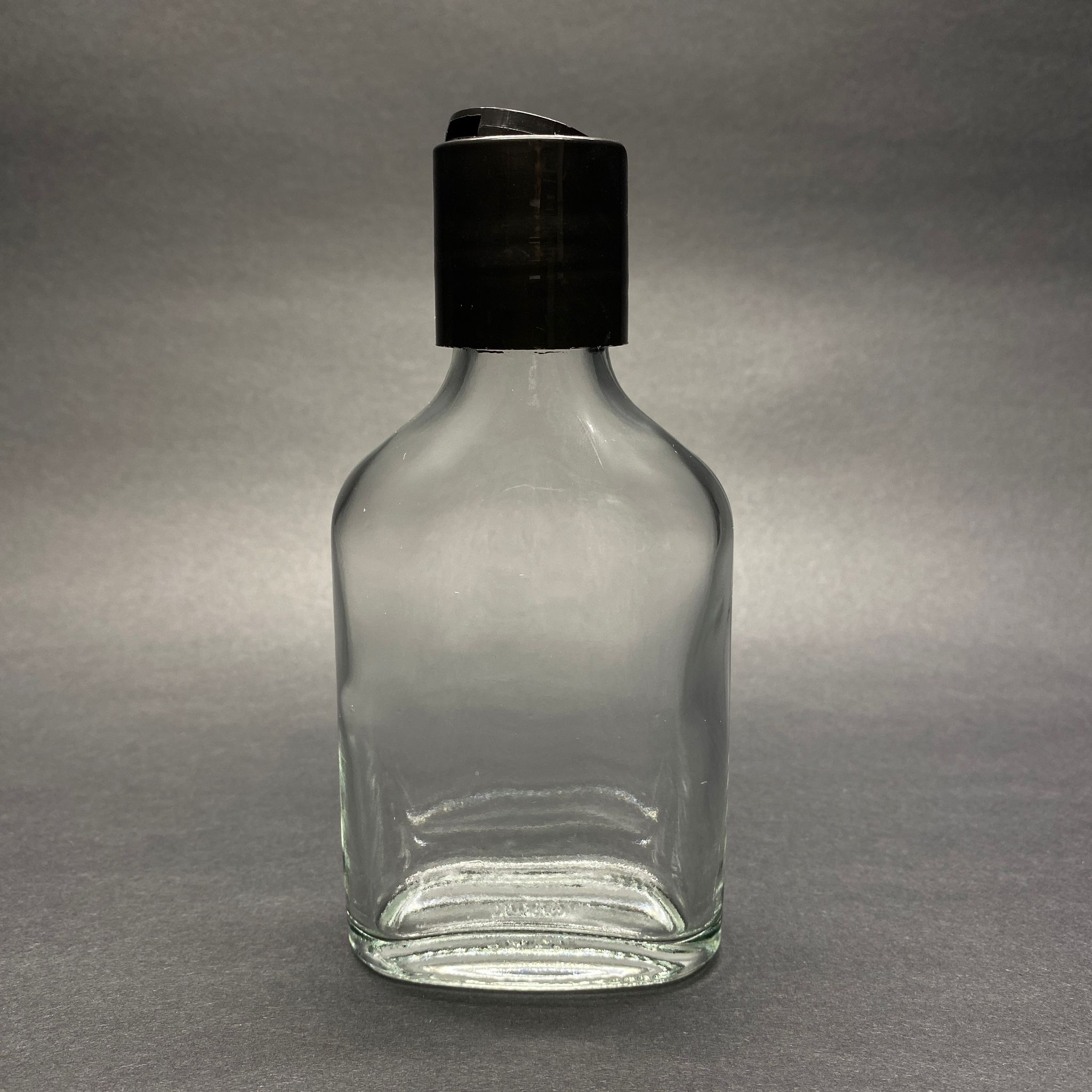 100 Cc Yassı Cam Şişe - Siyah Disktop Kapaklı - 100 Ml Cam Şişe - Şampuan Vb İçin Kullanılabilir