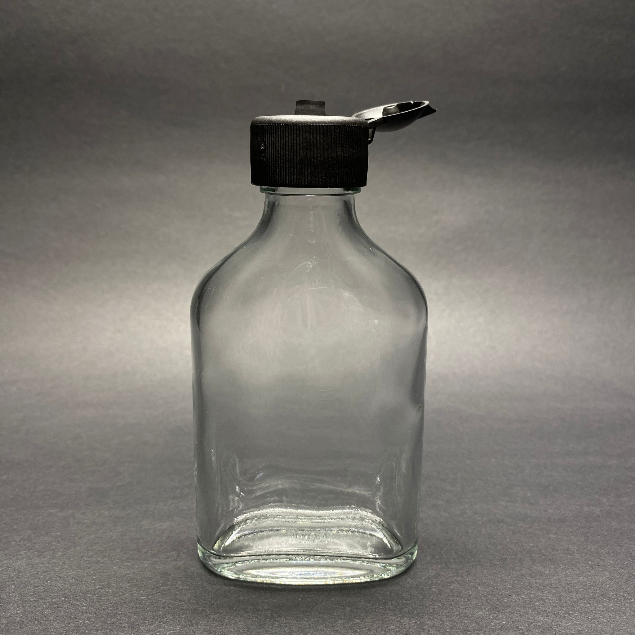 100 Cc Yassı Cam Şişe - Siyah Fliptop Kapaklı - 100 Ml Cam Şişe - Kolonya, Losyon İçin Kozmetik Şişesi