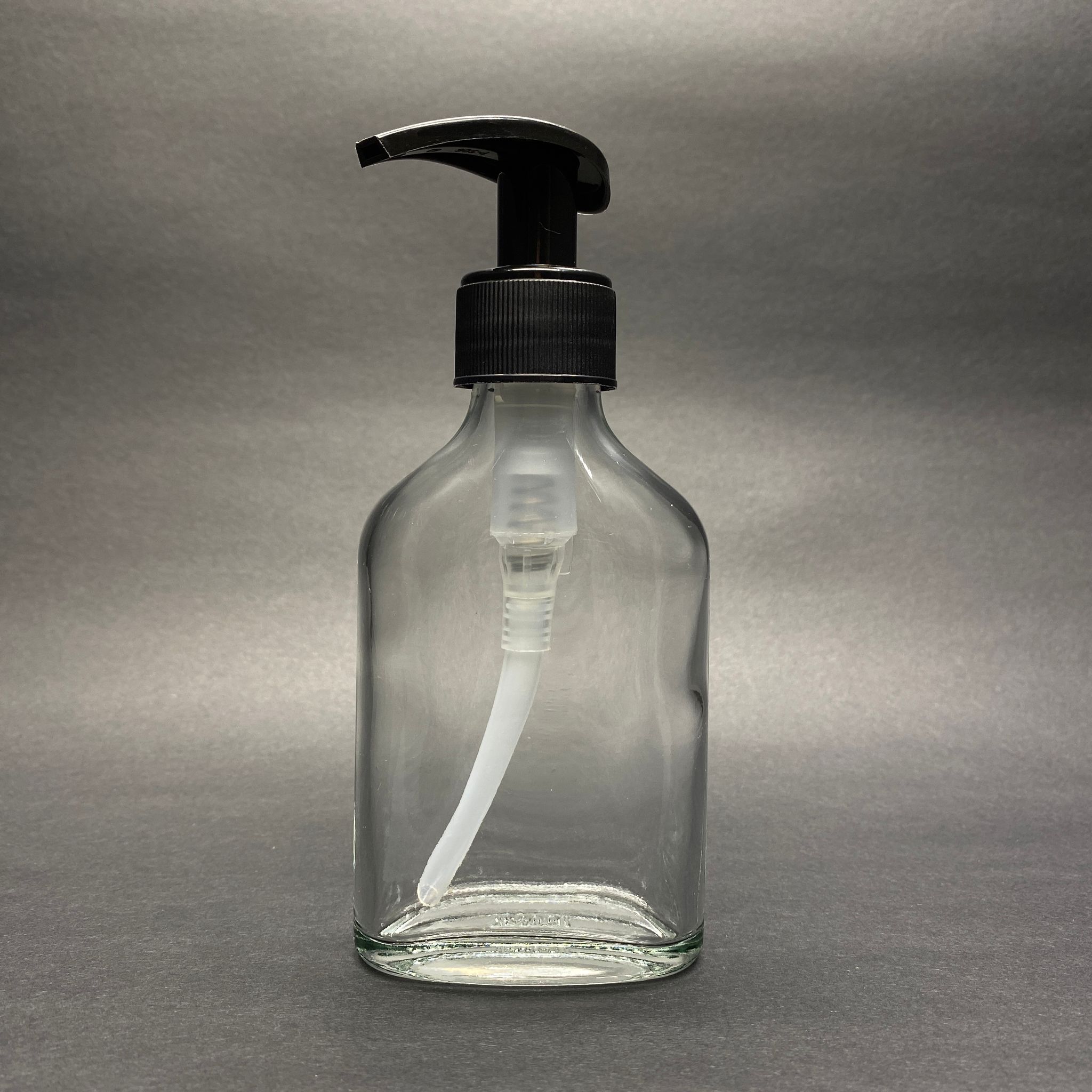 100 Cc Yassı Cam Şişe - Siyah Pompalı  - 100 Ml Sıvı Sabun Pompalı Yassı Cam Şişe