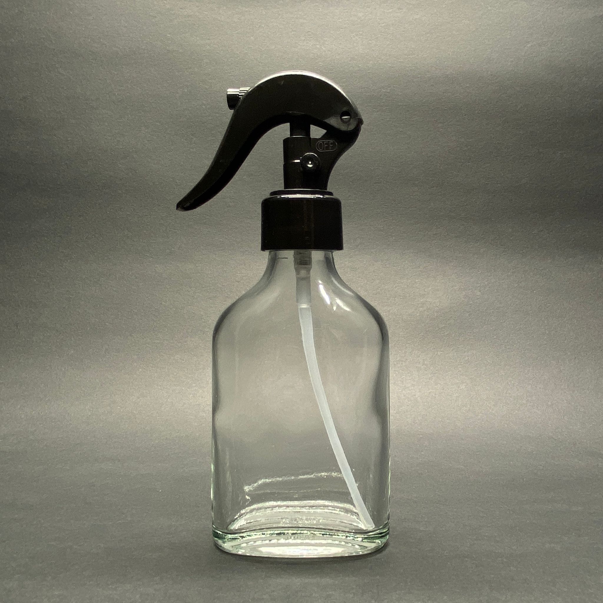 100 Cc Yassı Cam Şişe - Siyah Triger Spreyli (Duman Püstürtür) - 100 Ml Temizlik , Oda Parfümü , Camsil Vb İçin Yassı Cam Şişe