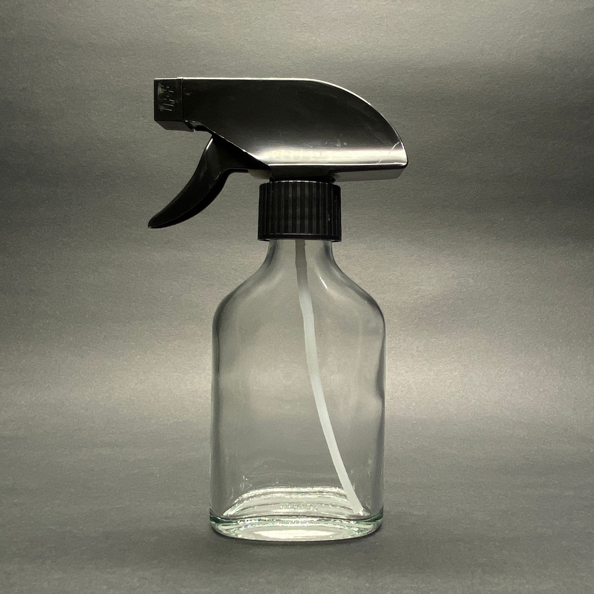 100 Cc Yassı Cam Şişe - Siyah Triger Tetik Spreyli - 100 Ml Temizlik , Oda Parfümü , Camsil Vb İçin Yassı Cam Şişe