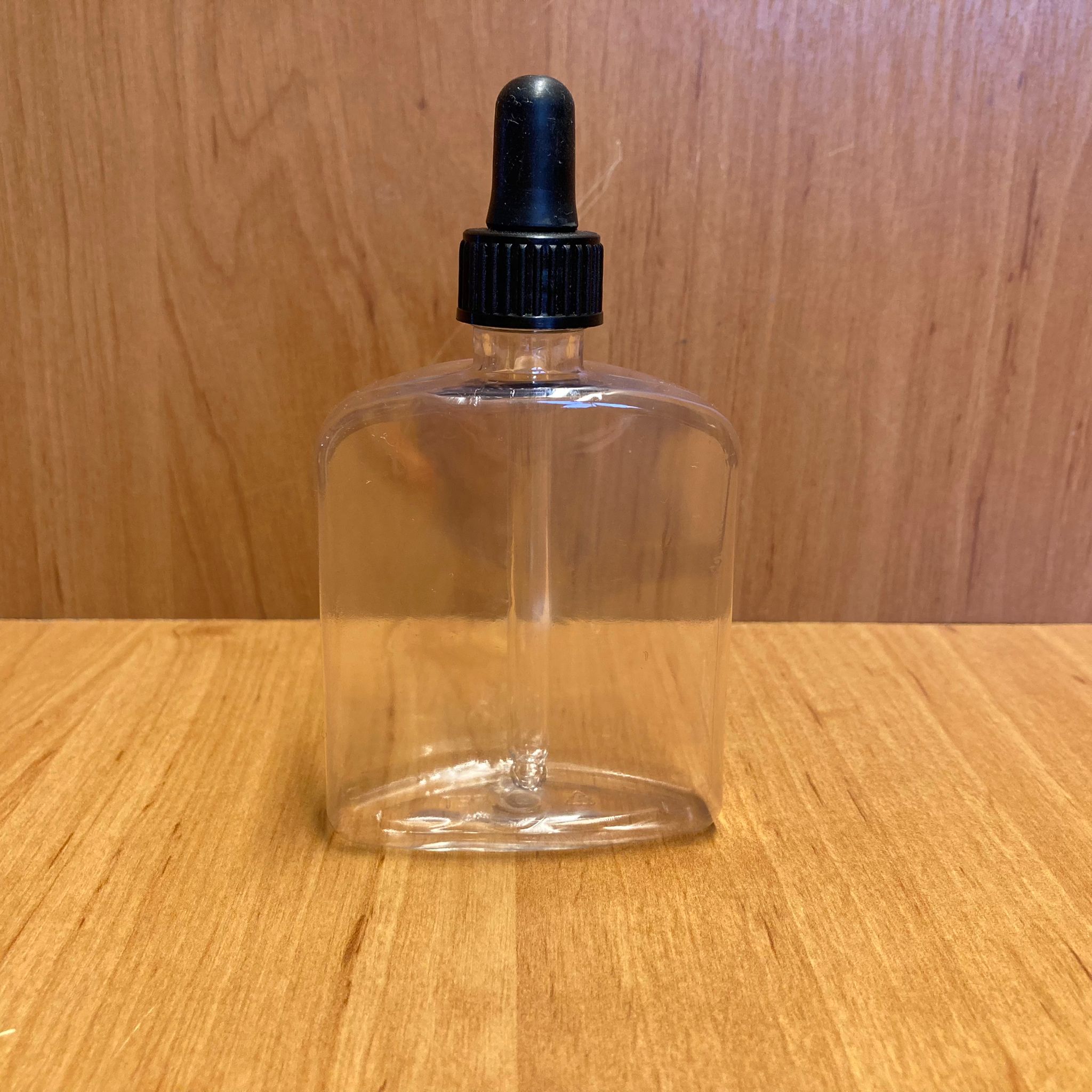 100 Cc Yassı Model Plastik Cam Damlalıklı Şişe - Siyah Emzik - Siyah Plastik Kapak - 100 Ml Plastik Cam Damlalıklı Şişe