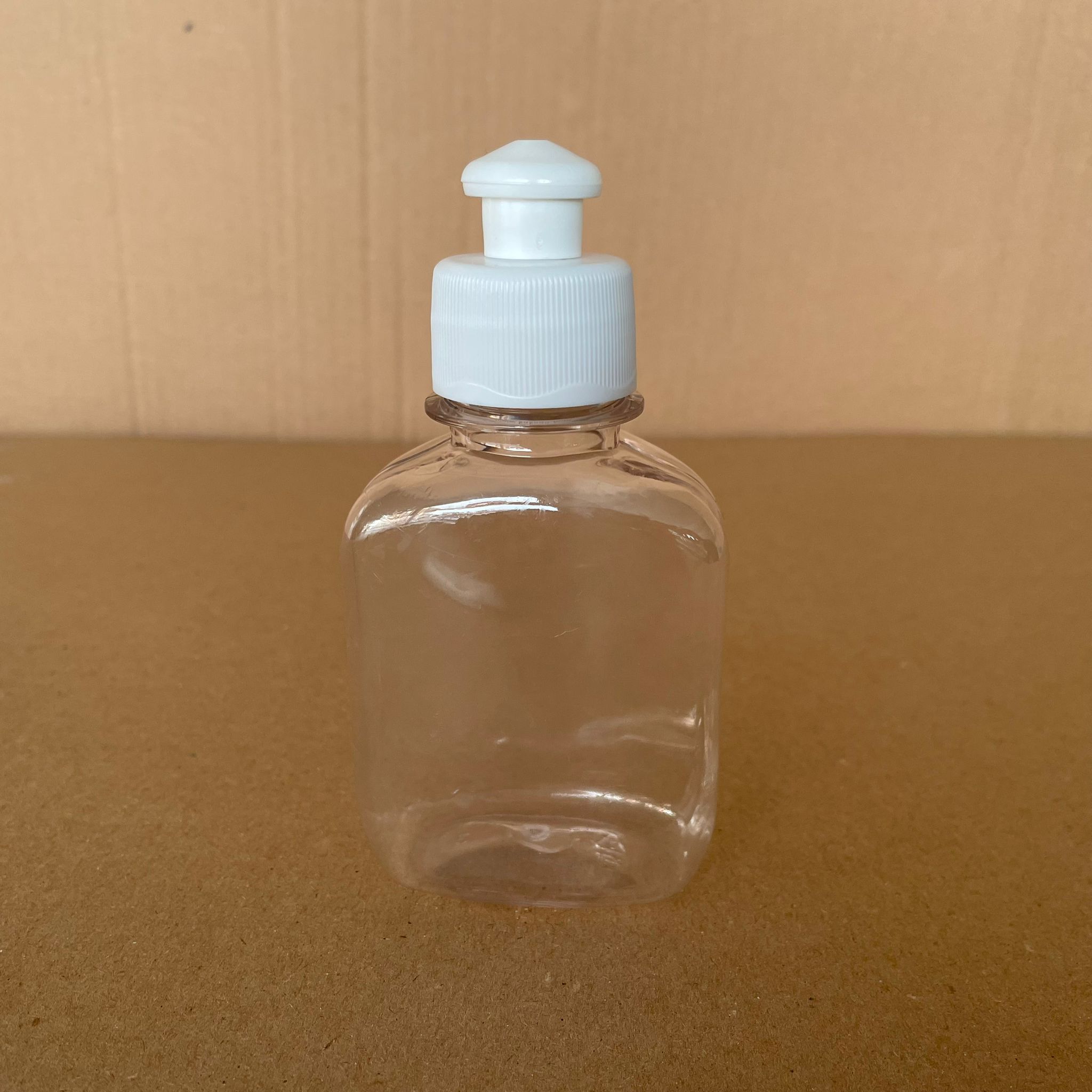 100 Cc Yassı Pet Şişe - Beyaz Push Pull Kapaklı - 100 Ml Pet Şişe Kalın (15 Gr)