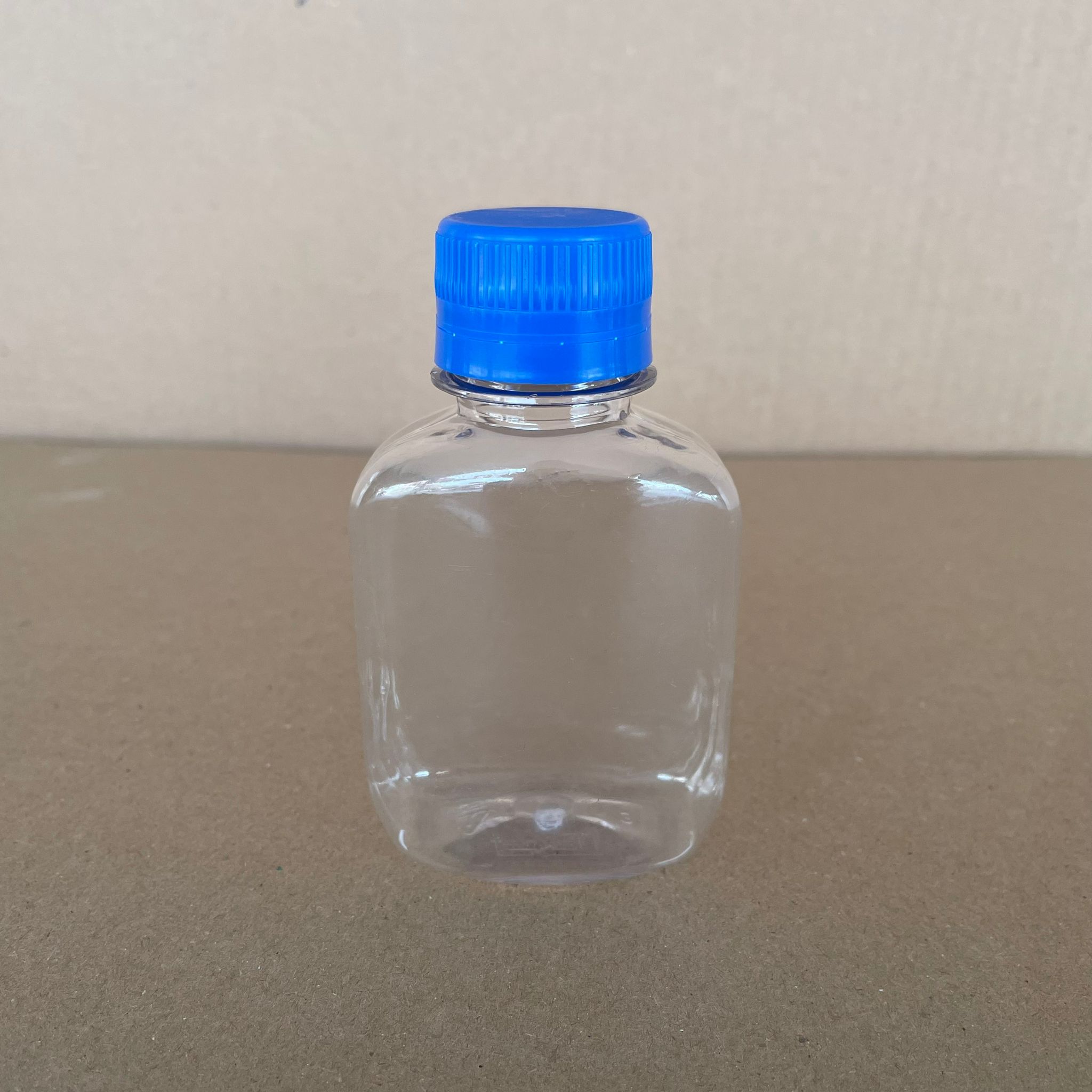 100 Cc Yassı Pet Şişe - Mavi Kilitli Kapaklı - 100 Ml Pet Şişe Kalın (15 Gr) - Kapak Mühürlenir, Numune İçin Kullanılabilir, Sızdırmaz
