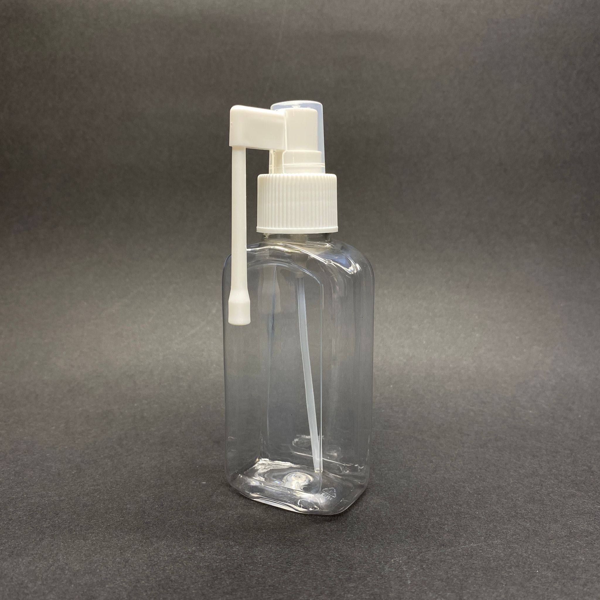 100 Cc Yassı Pet Şişe - Oral Boğaz  Spreyli - Ağız Çapı 24 Mm - Şeffaf