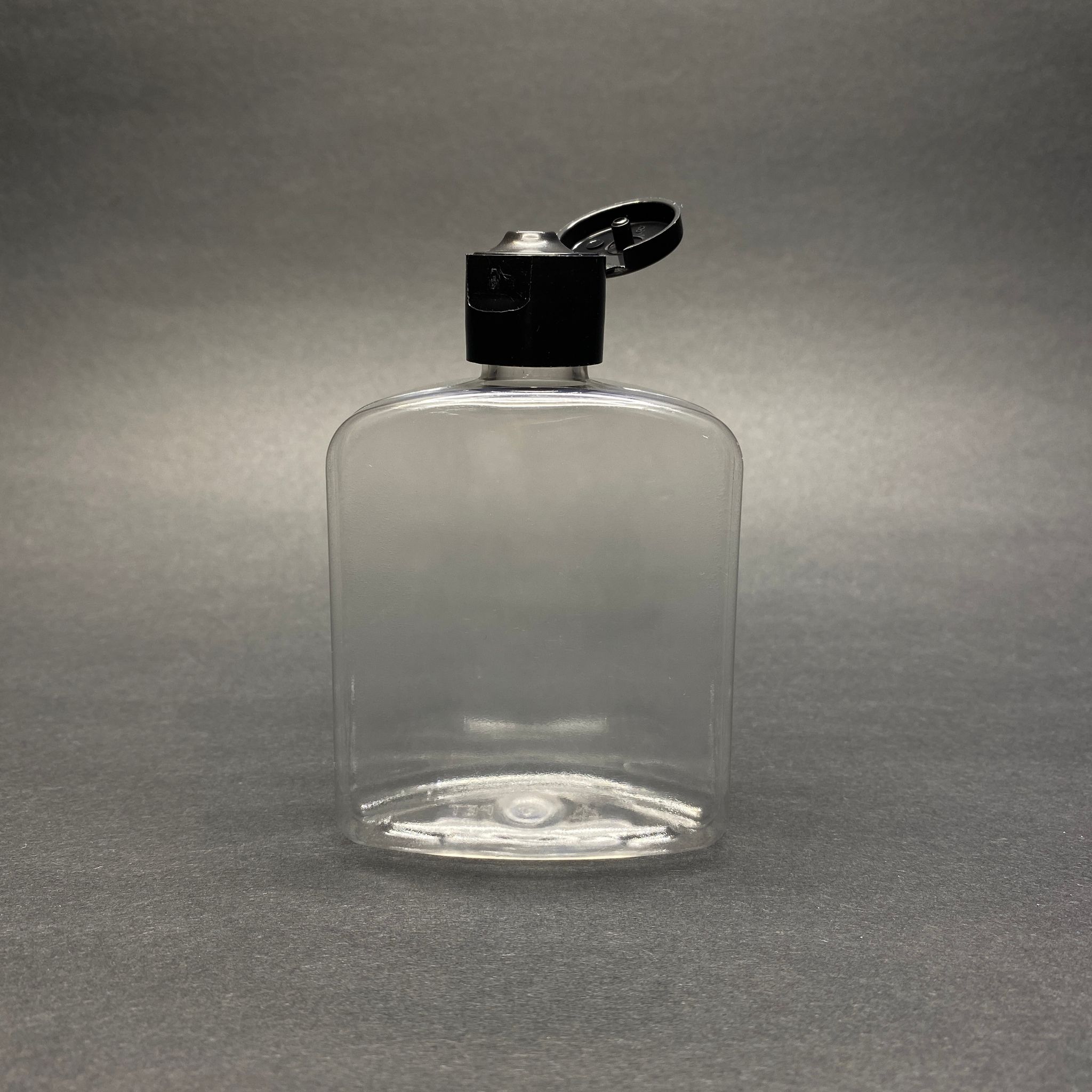 100 Cc Yassı Pet Şişe - Siyah Fliptop Kapaklı - 100 Ml Açılır Kapanır Akıtıcılı Kapaklı Pet Şişe - Pet Kolonya , Dezenfektan Şişesi