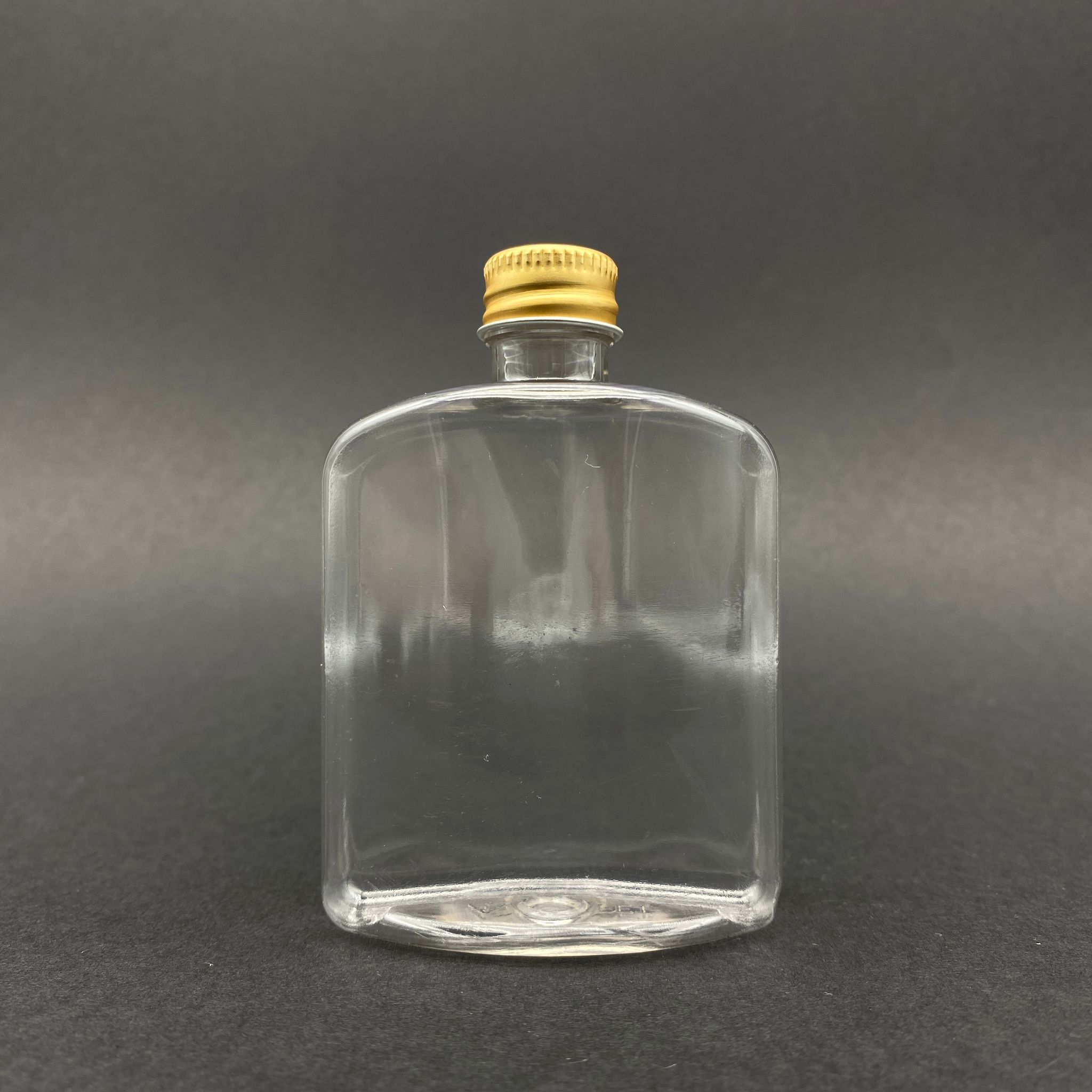 100 Cc Yassı Plastik Şişe - Gold Alüminyum Kapaklı - 100 Ml Kapaklı Pet Şişe