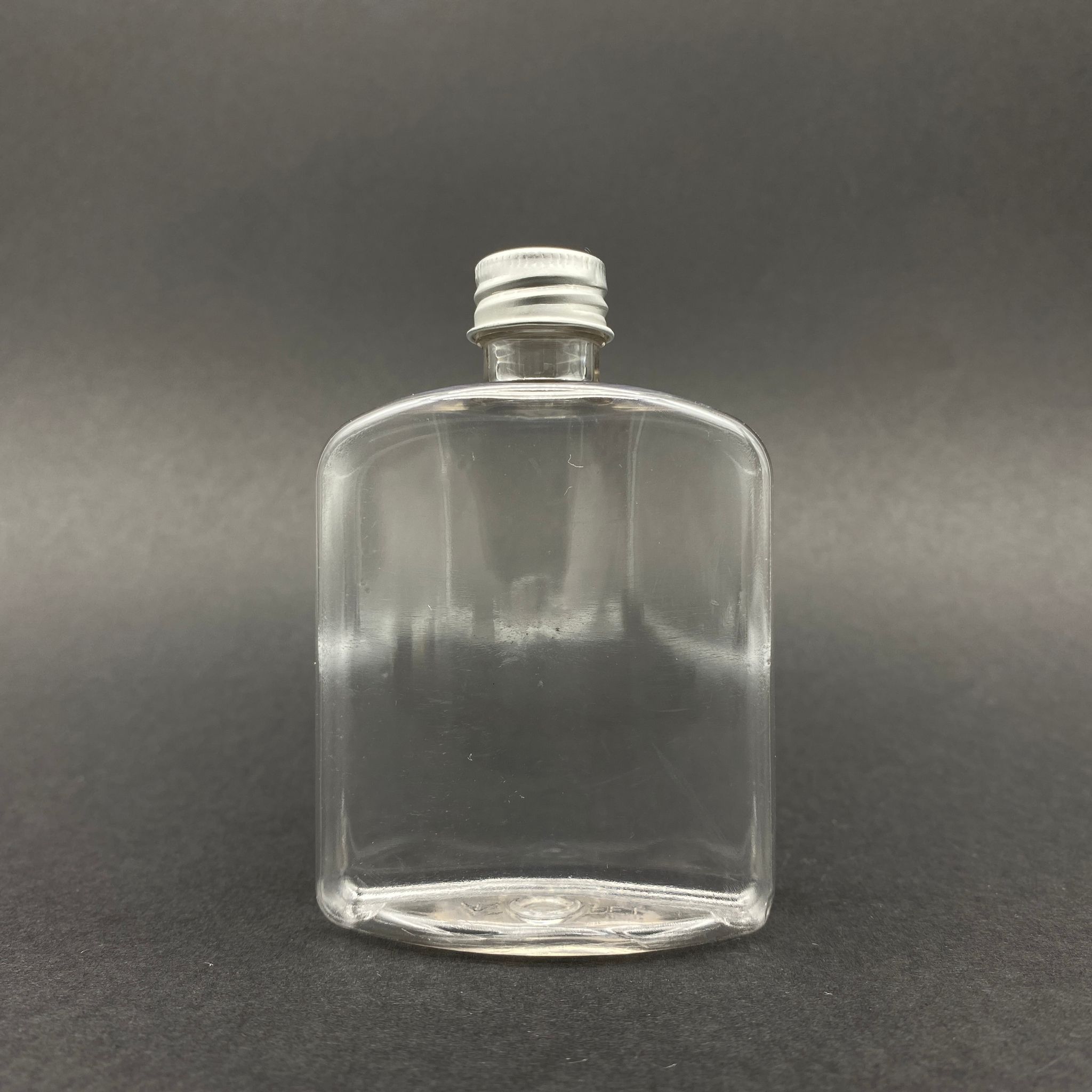 100 Cc Yassı Plastik Şişe - Gümüş Alüminyum Kapaklı - 100 Ml Kapaklı Pet Şişe