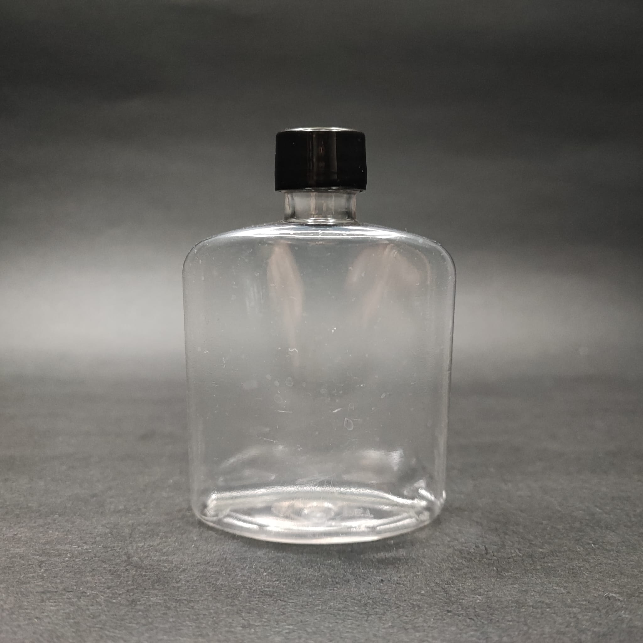 100 Cc Yassı Plastik Şişe + Kendinden Contalı Sızdırmaz Beyaz Kapak - 100 Ml Kapaklı Pet Şişe