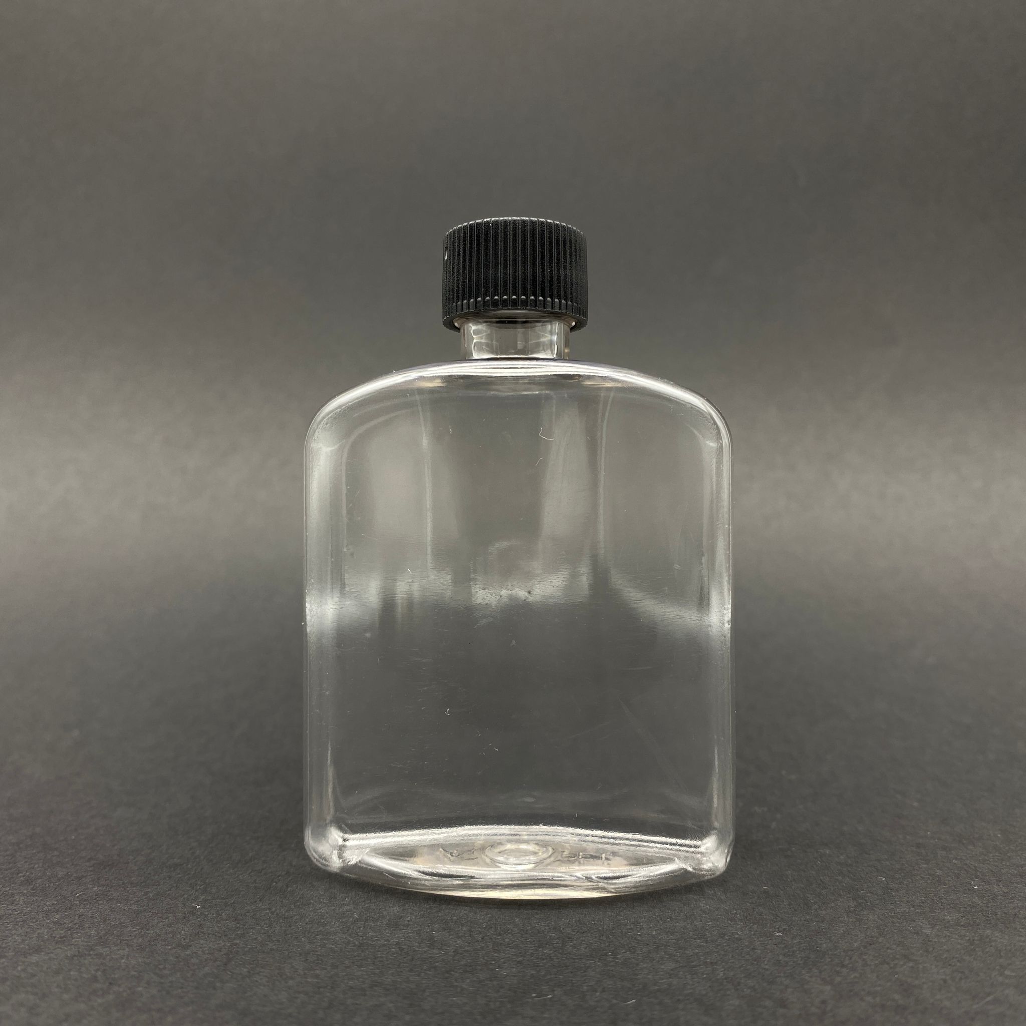 100 Cc Yassı Plastik Şişe - Siyah Kapaklı - 100 Ml Kapaklı Pet Şişe