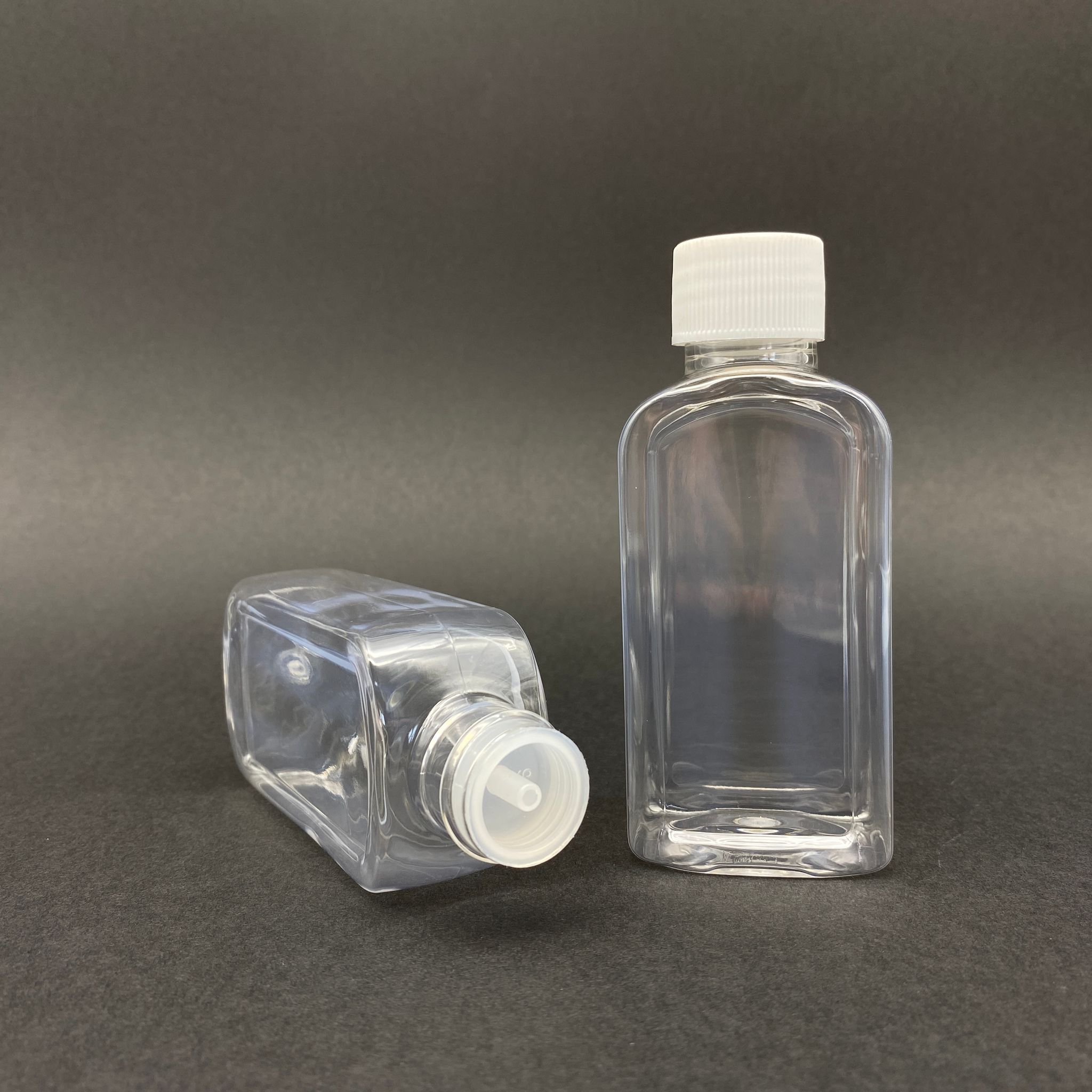 100 Cc Yassı Şişe - Beyaz Kapaklı - Kolonya Tıpalı - 100 Ml Plastik Kolonya Şişesi