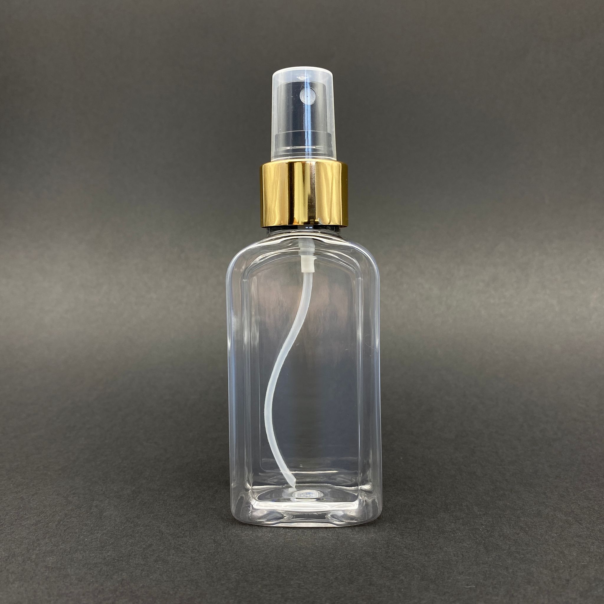 100 Cc Yassı Şişe - Gold Spreyli - 100 Ml Yassı Plastik Fısfıslı Şişe