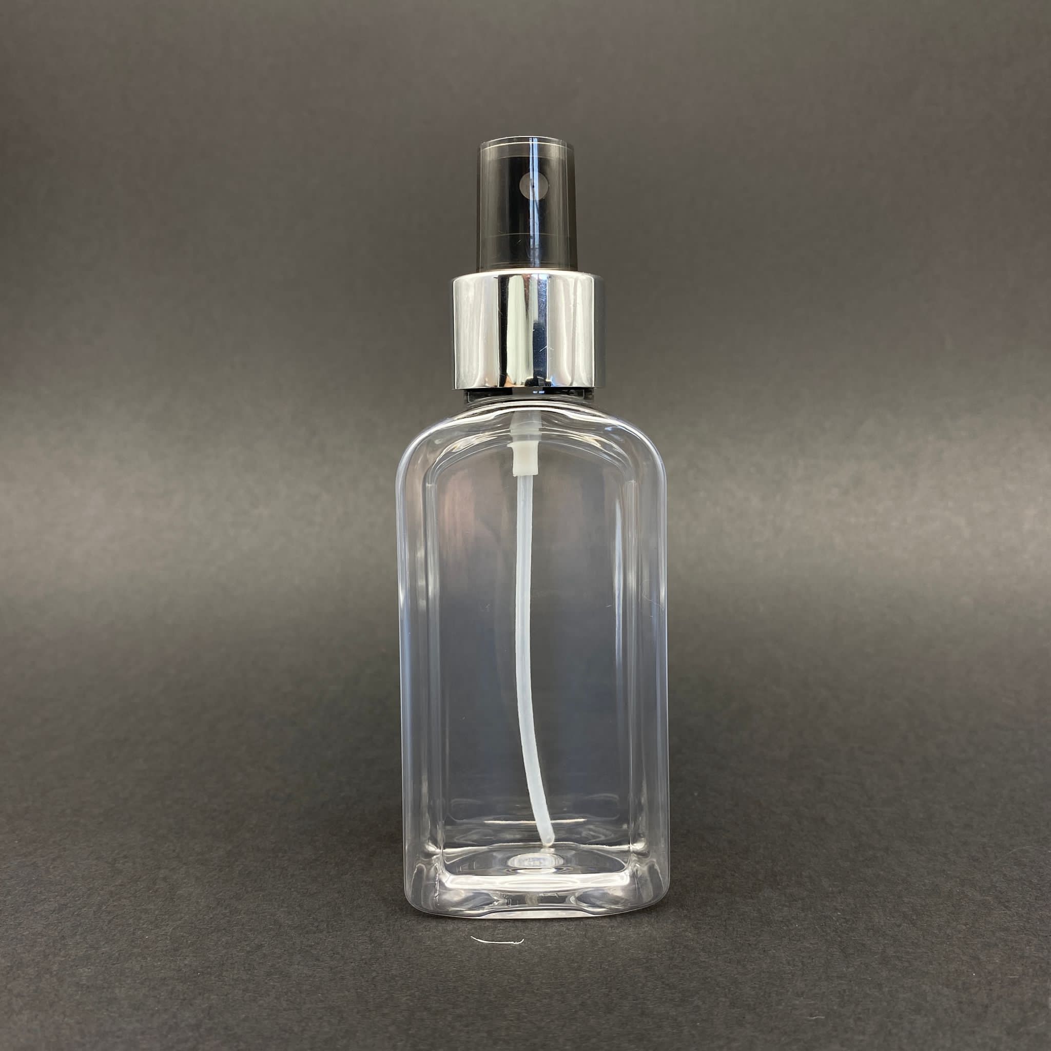 100 Cc Yassı Şişe - Gümüş Spreyli - 100 Ml Yassı Plastik Fısfıslı Şişe