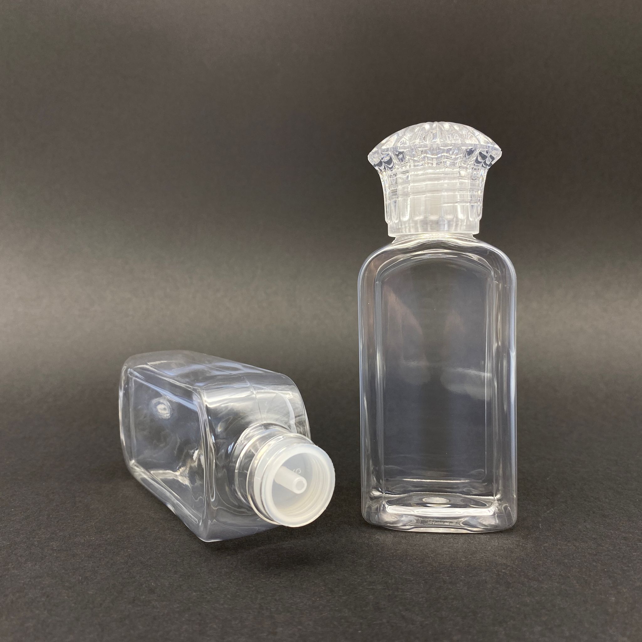 100 Cc Yassı Şişe - Kristal Kapaklı - Kolonya Tıpalı - 100 Ml Plastik Kolonya Şişesi