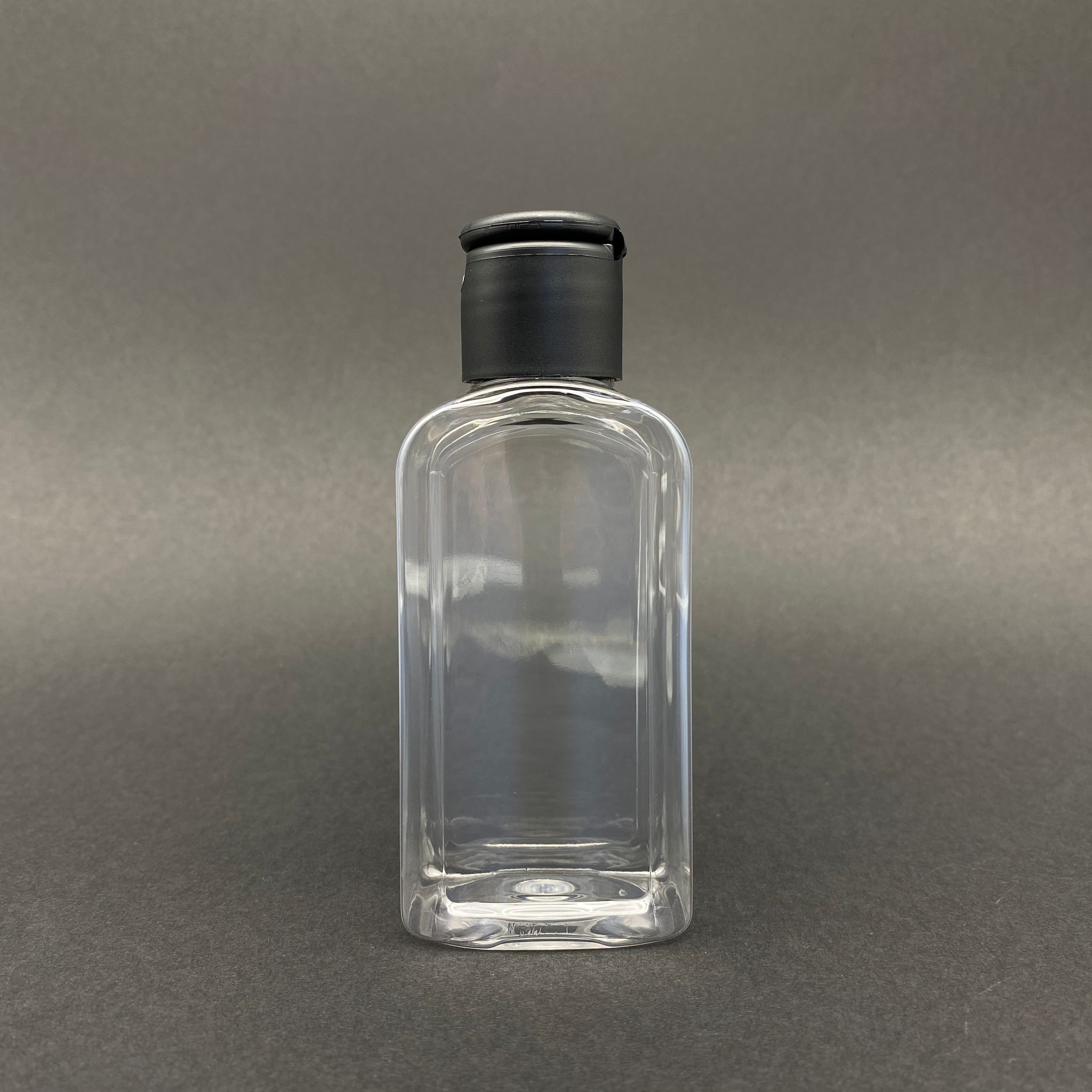 100 Cc Yassı Şişe - Siyah Fliptop Akıtıcılı Kapaklı - 100 Ml Plastik Yassı Şişe