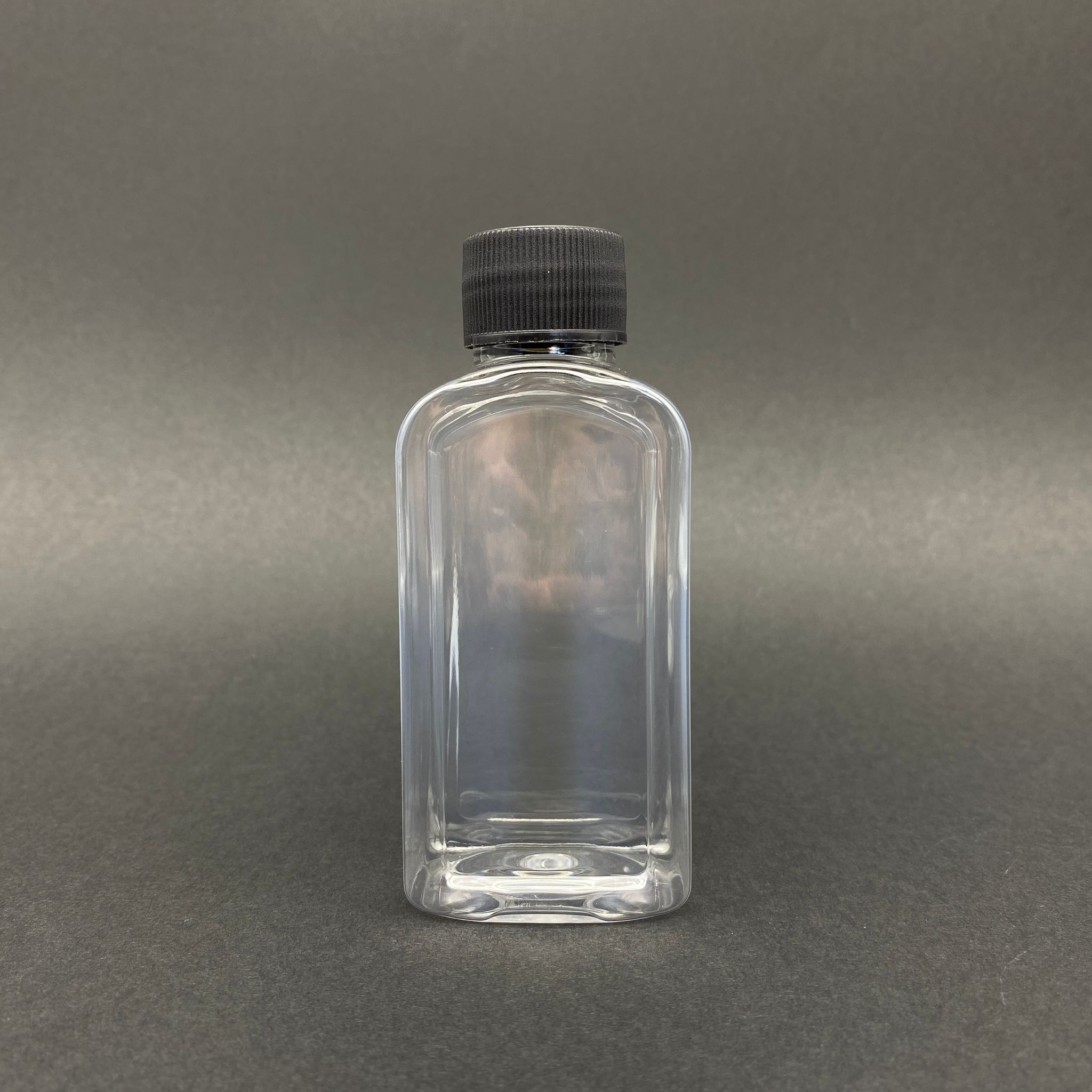 100 Cc Yassı Şişe - Siyah  Kapaklı - 100 Ml Plastik Yassı Şişe