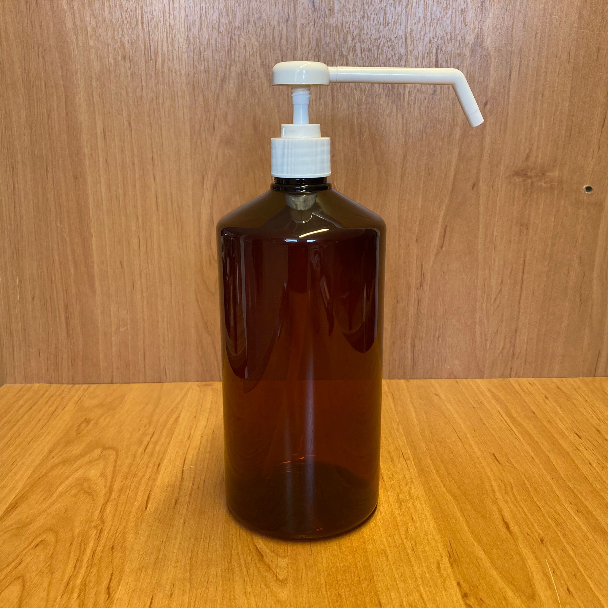 1000 Cc Amber Plastik Şişe - Dispansiyer Pompalı - 1 Litre Kahverengi Boş Plastik Şişe - Kalın (45 Gr)