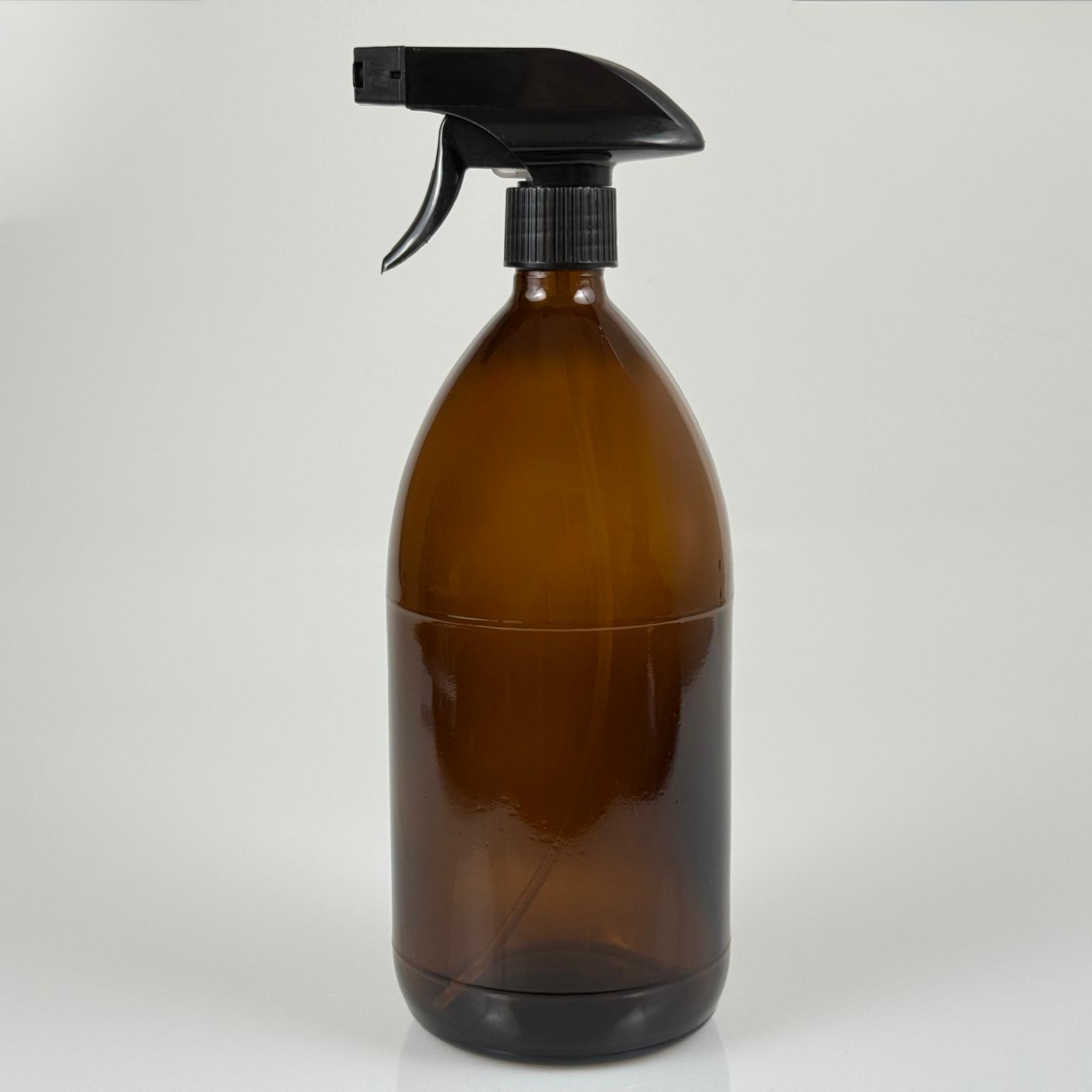 1000 Cc Amber Tombul Özel Seri Cam Şişe - Siyah Tetik Triger Köpük Yapıcı Spreyli - 1000 Ml Cam Ecza Şişesi - Kahverengi Cam Fısfıs Şişe