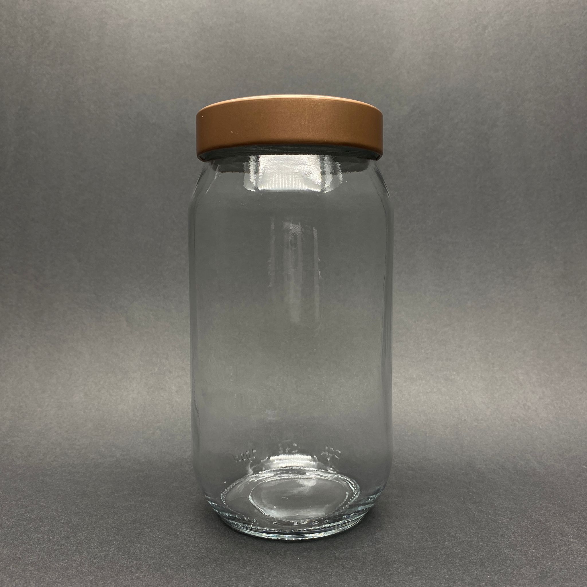 1000 Cc Cam Kavanoz - Derin Bronz Lüks Metal Kapaklı - 1000 Ml Cam Konserve Kavanozu - Litrelik Kavanoz - Paşabahçe