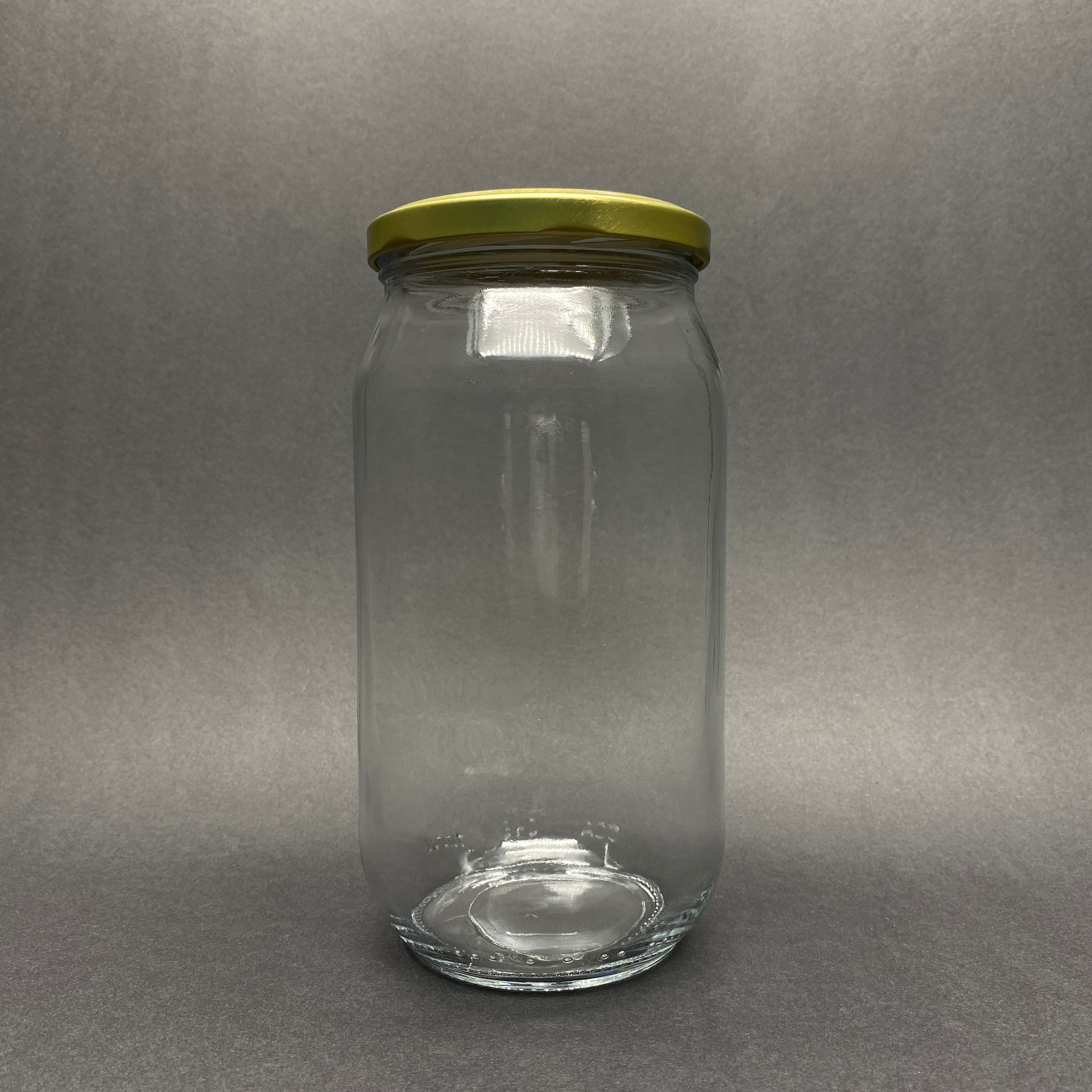 1000 Cc Cam Kavanoz - Gold Metal Kapaklı - 1000 Ml Cam Konserve Kavanozu - Litrelik Kavanoz - Paşabahçe