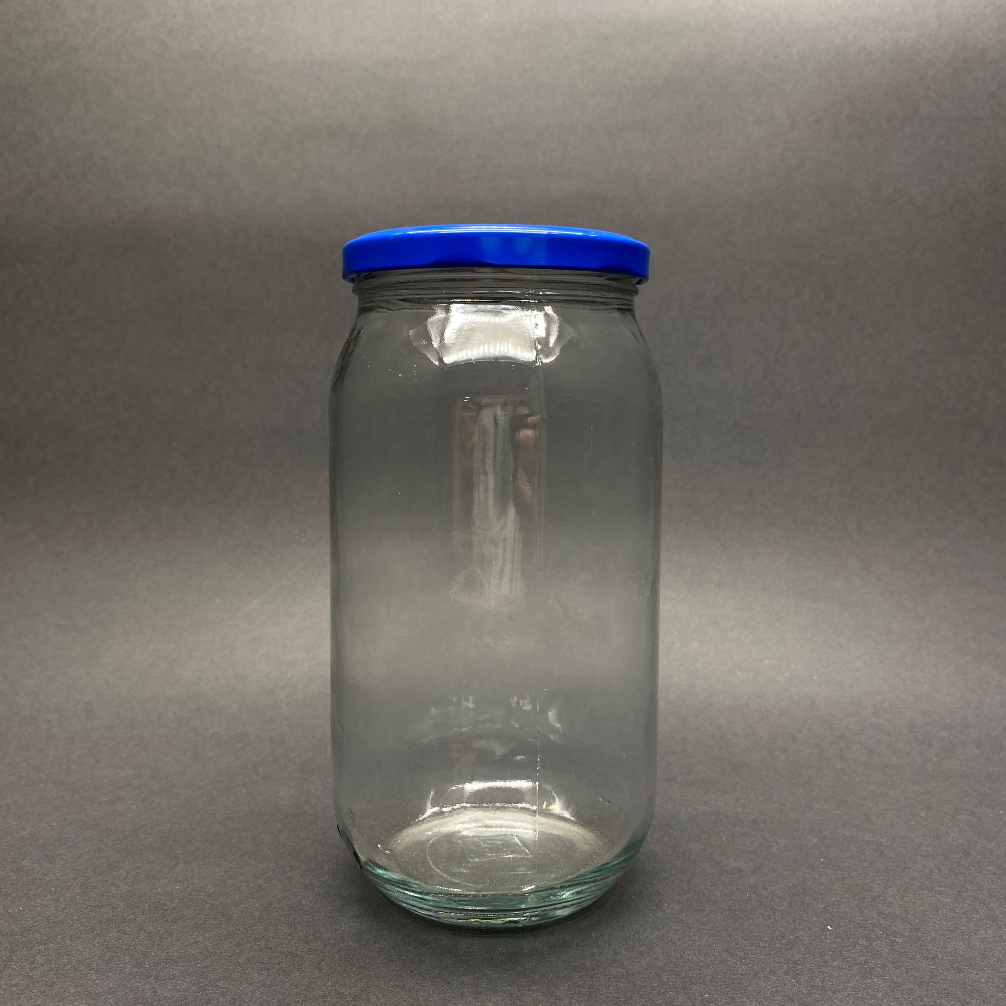 1000 Cc Cam Kavanoz - Koyu Mavi Kapaklı - 1000 Ml Cam Kavanoz
