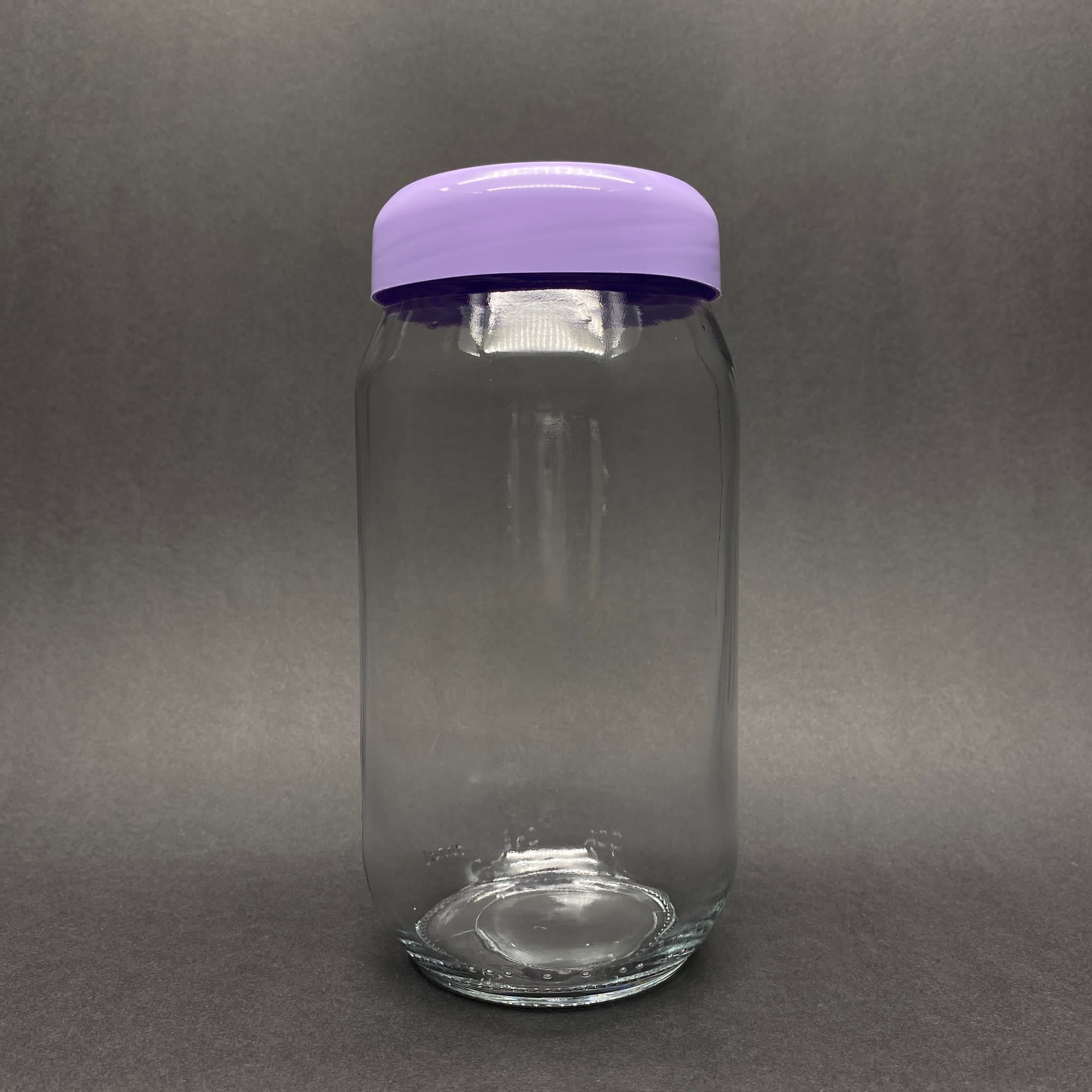 1000 Cc Cam Kavanoz - Lila Plastik Kapaklı - 1000 Ml Cam Konserve Kavanozu - Litrelik Kavanoz - Paşabahçe
