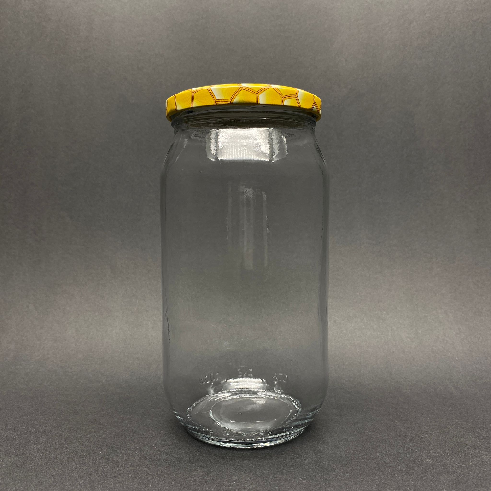 1000 Cc Cam Kavanoz - Petek/Bal Desenli Metal Kapaklı - 1000 Ml Cam Konserve Kavanozu - Litrelik Kavanoz - Paşabahçe