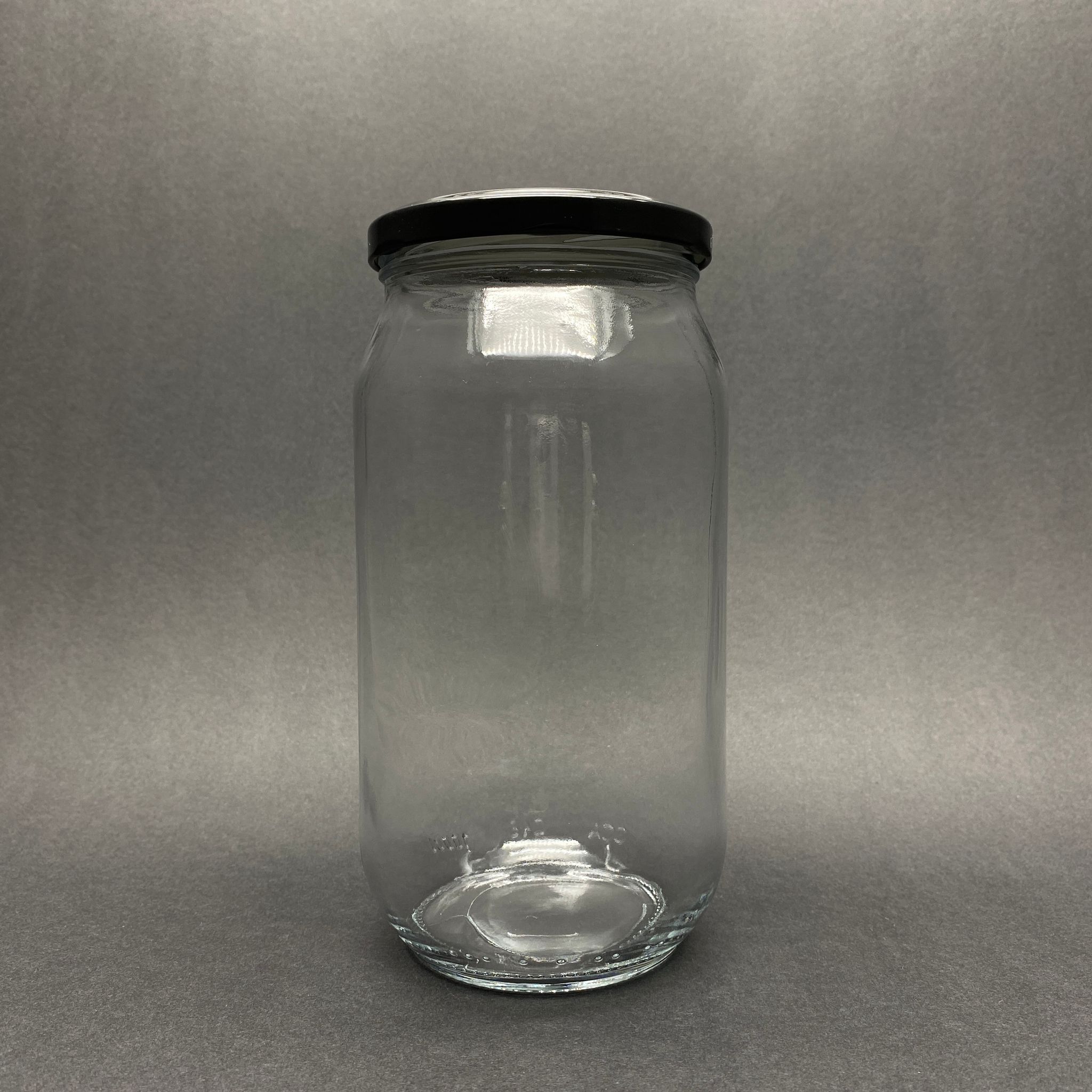 1000 Cc Cam Kavanoz - Siyah Metal Kapaklı - 1000 Ml Cam Konserve Kavanozu - Litrelik Kavanoz - Paşabahçe