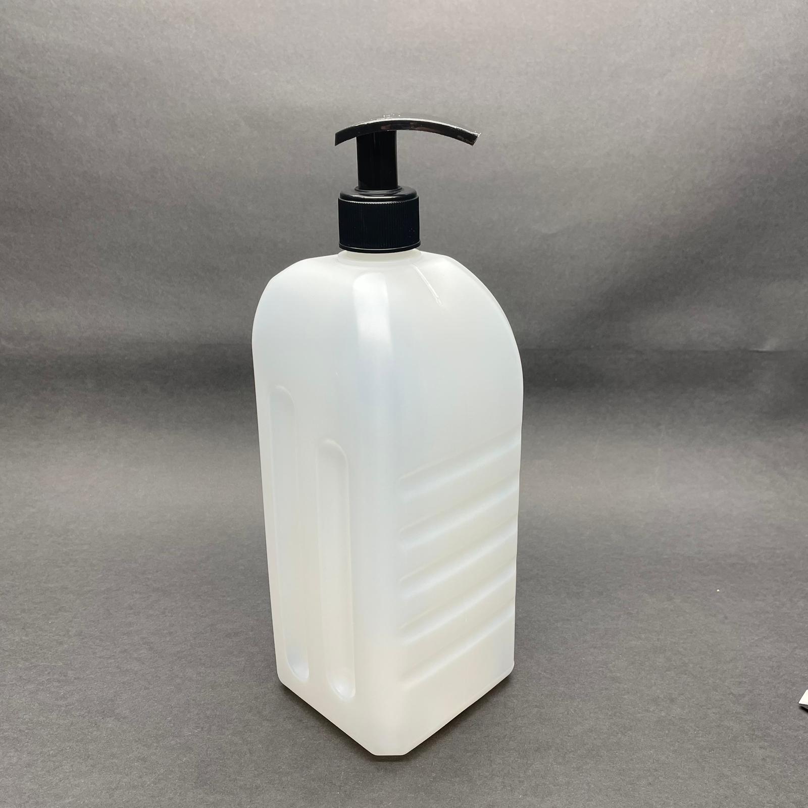 1000 Cc Dezenfektan Bidonu - Siyah Pompalı - 1 Litre Beyaz Boş Dezenfektan Bidonu